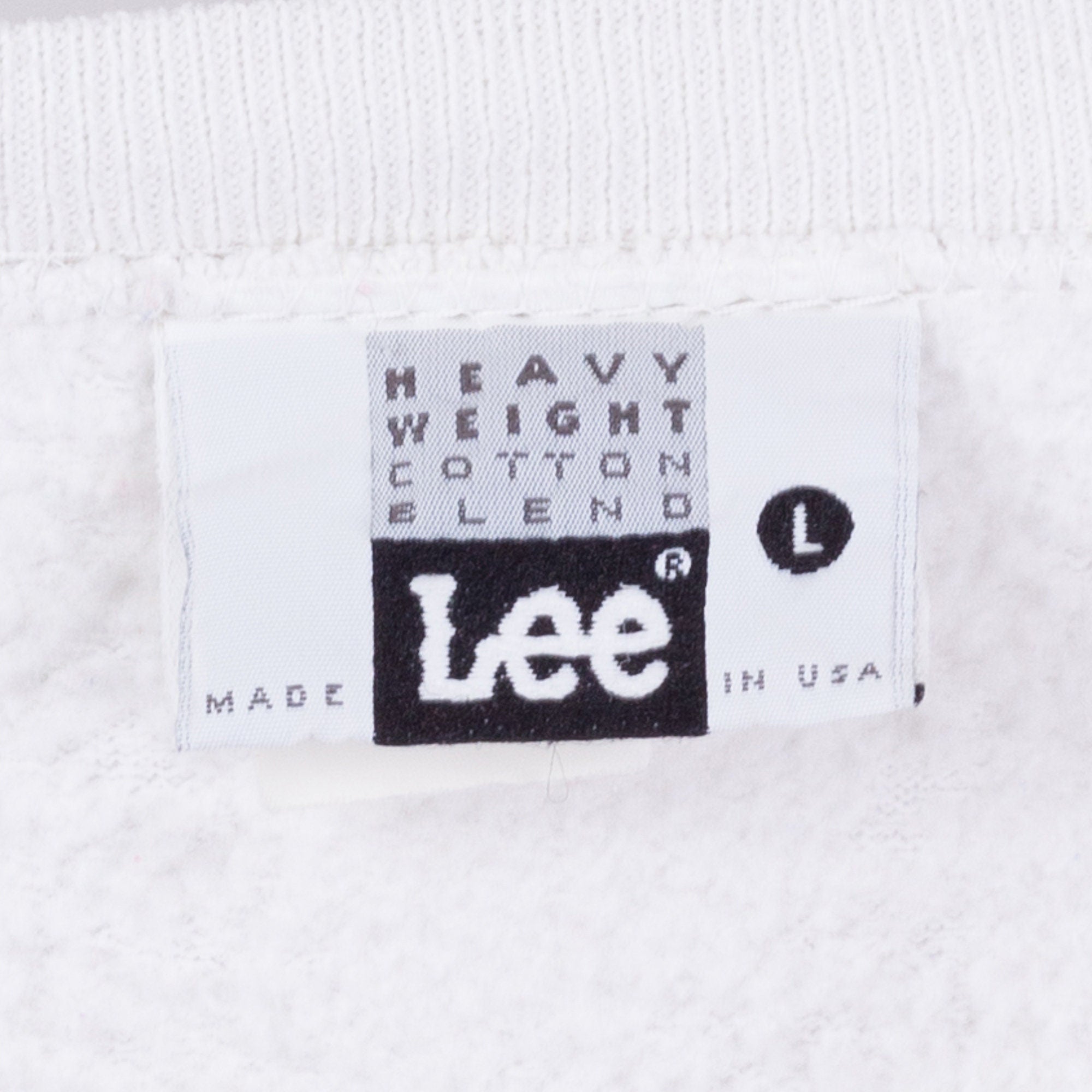 80s Lee White Sweatshirt - Men's Medium, Women's Large