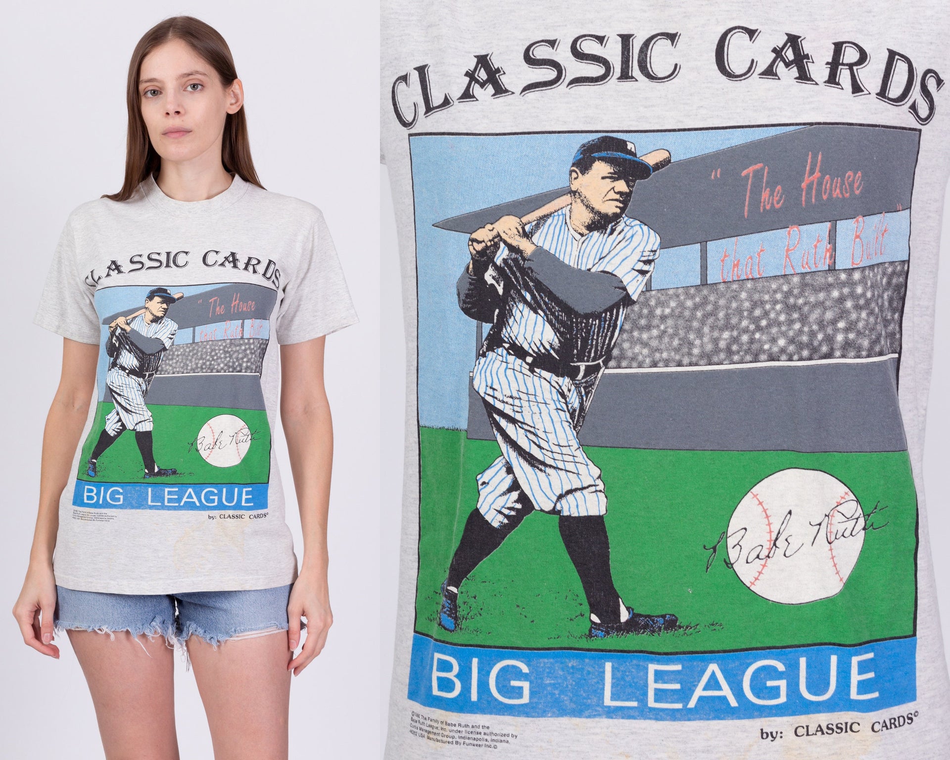  Babe Ruth Baseball Card Long Sleeve T-Shirt : Sports & Outdoors