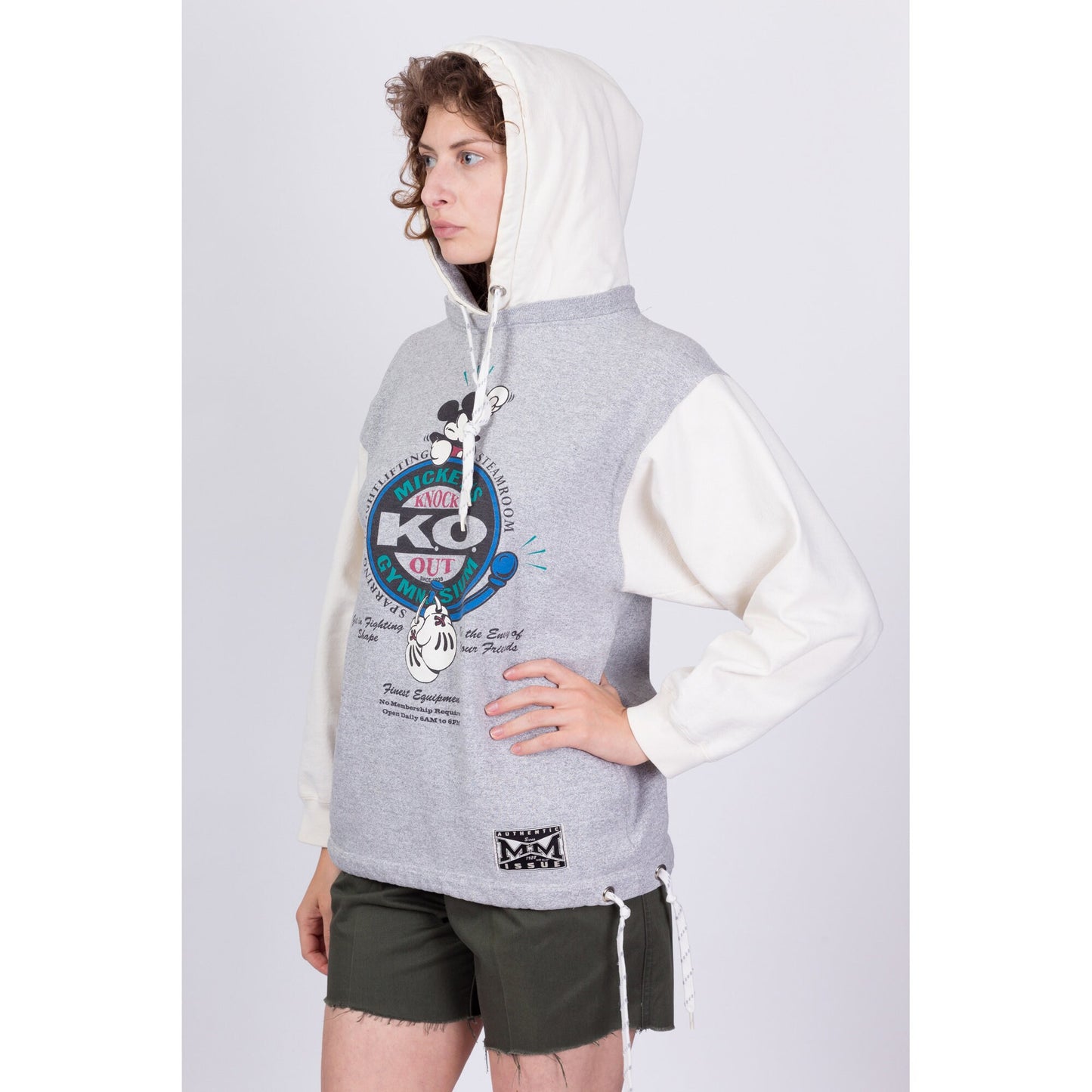 90s Mickey Mouse Boxing Hoodie - Unisex Medium 