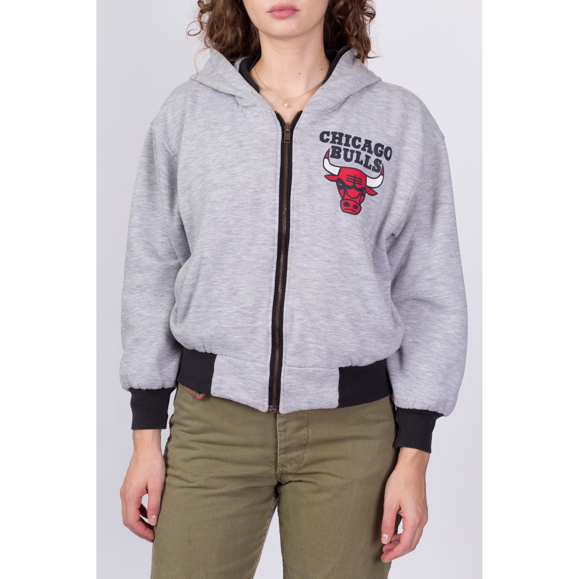 Chicago bulls zip up on sale hoodie