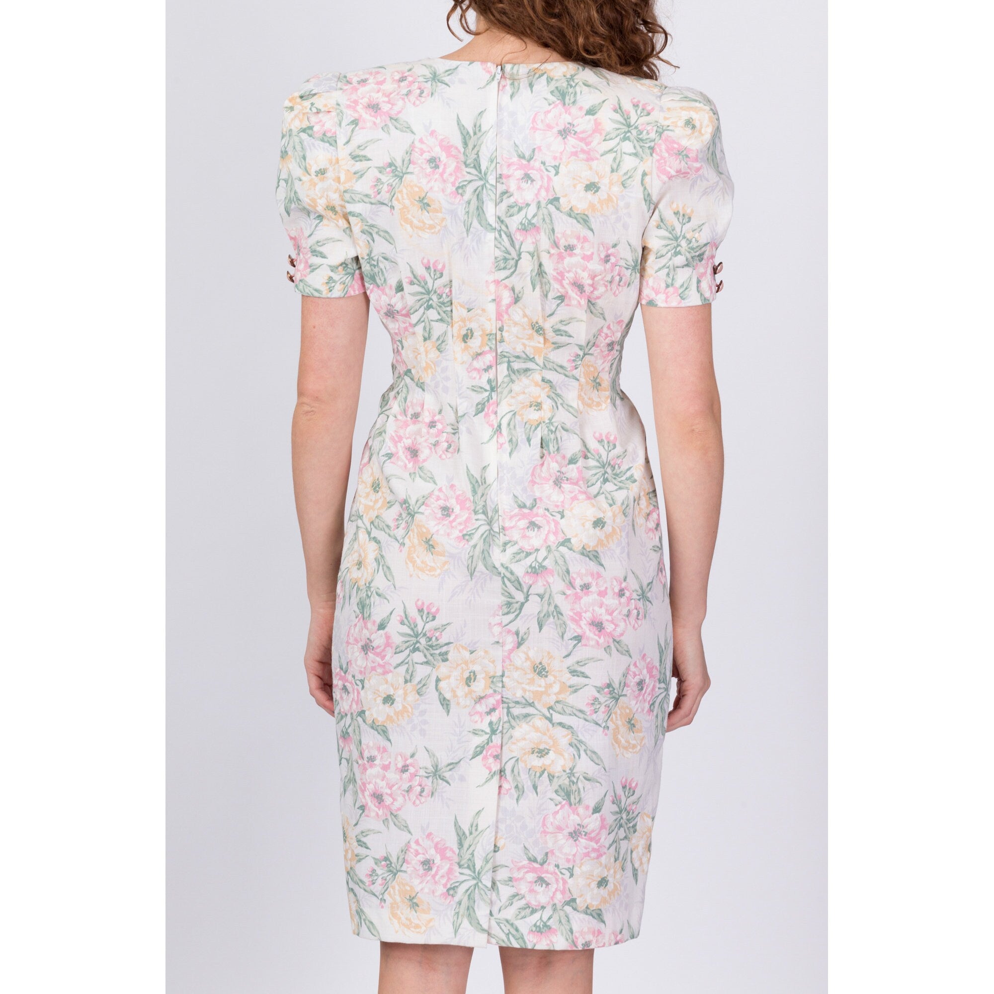 80s French Apple store Blossom Dress–M