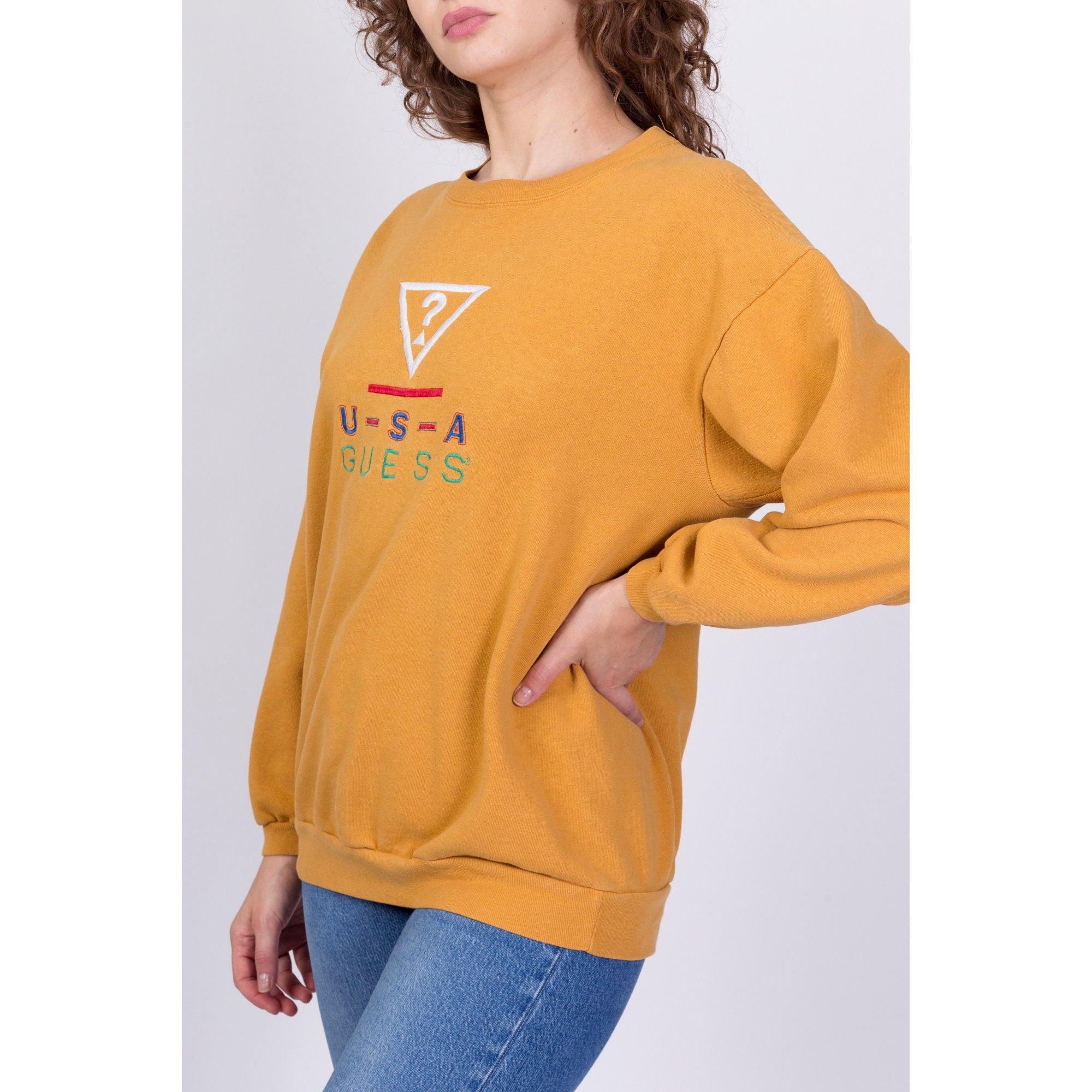 Yellow deals guess sweatshirt