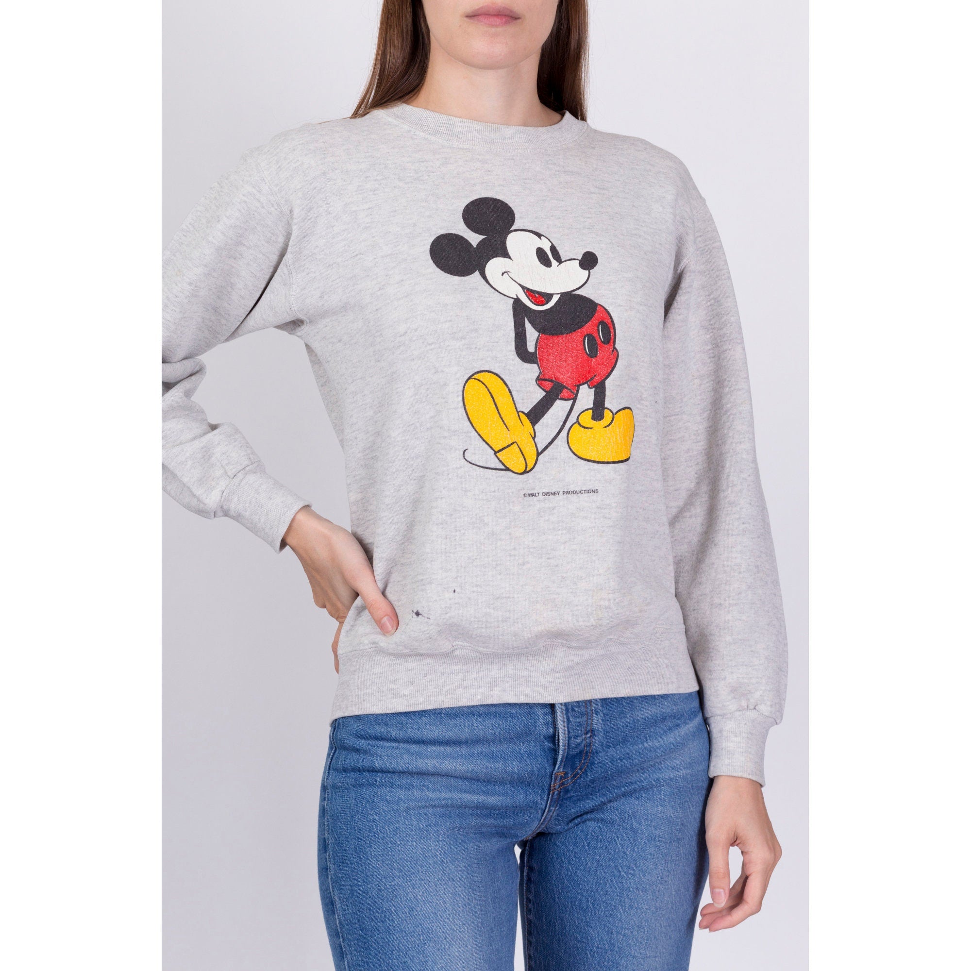 80s 90s Mickey Mouse Sweatshirt Medium Flying Apple Vintage