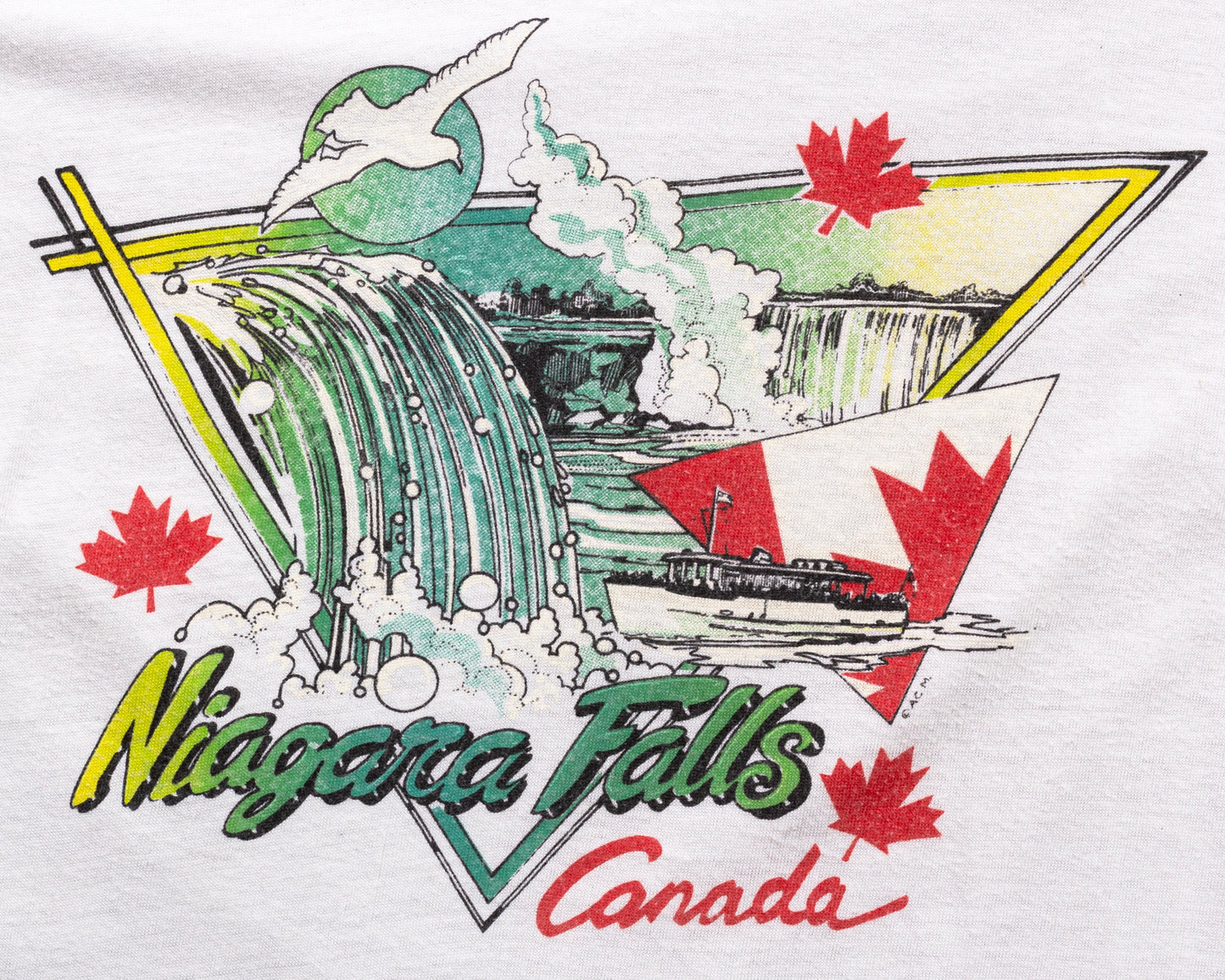 70s 80s Niagara Falls Ringer Tee - Men's Medium, Women's Large 