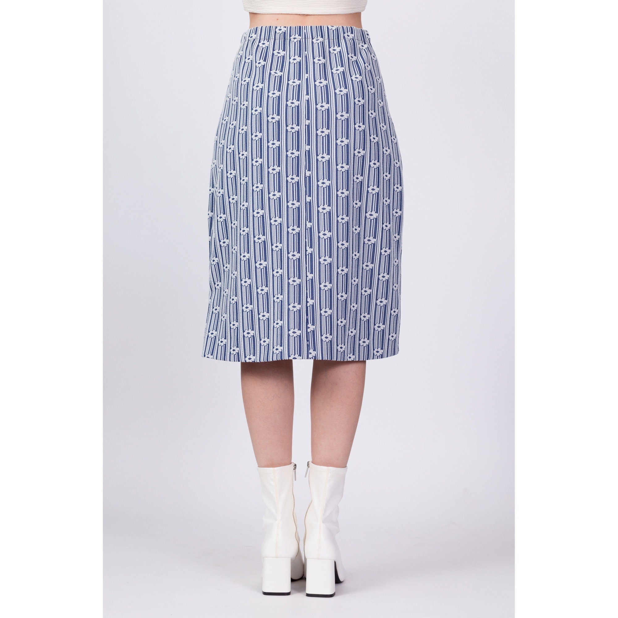 Floral striped pencil skirt best sale