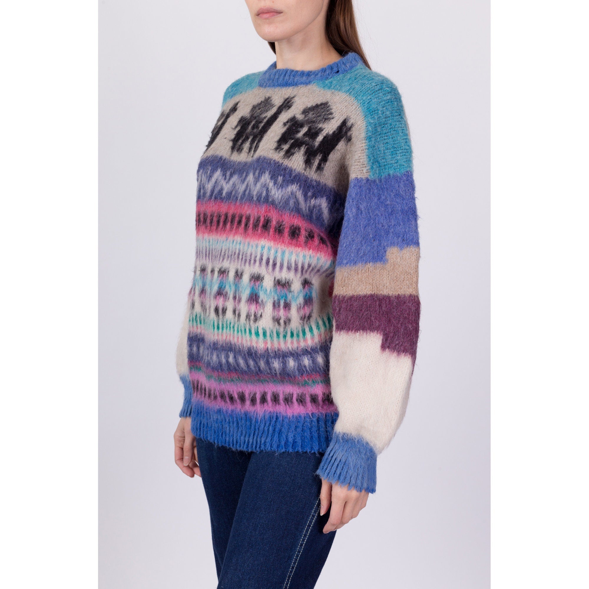 Vintage Alpaca Shaggy Knit Sweater - Men's Medium, Women's Large