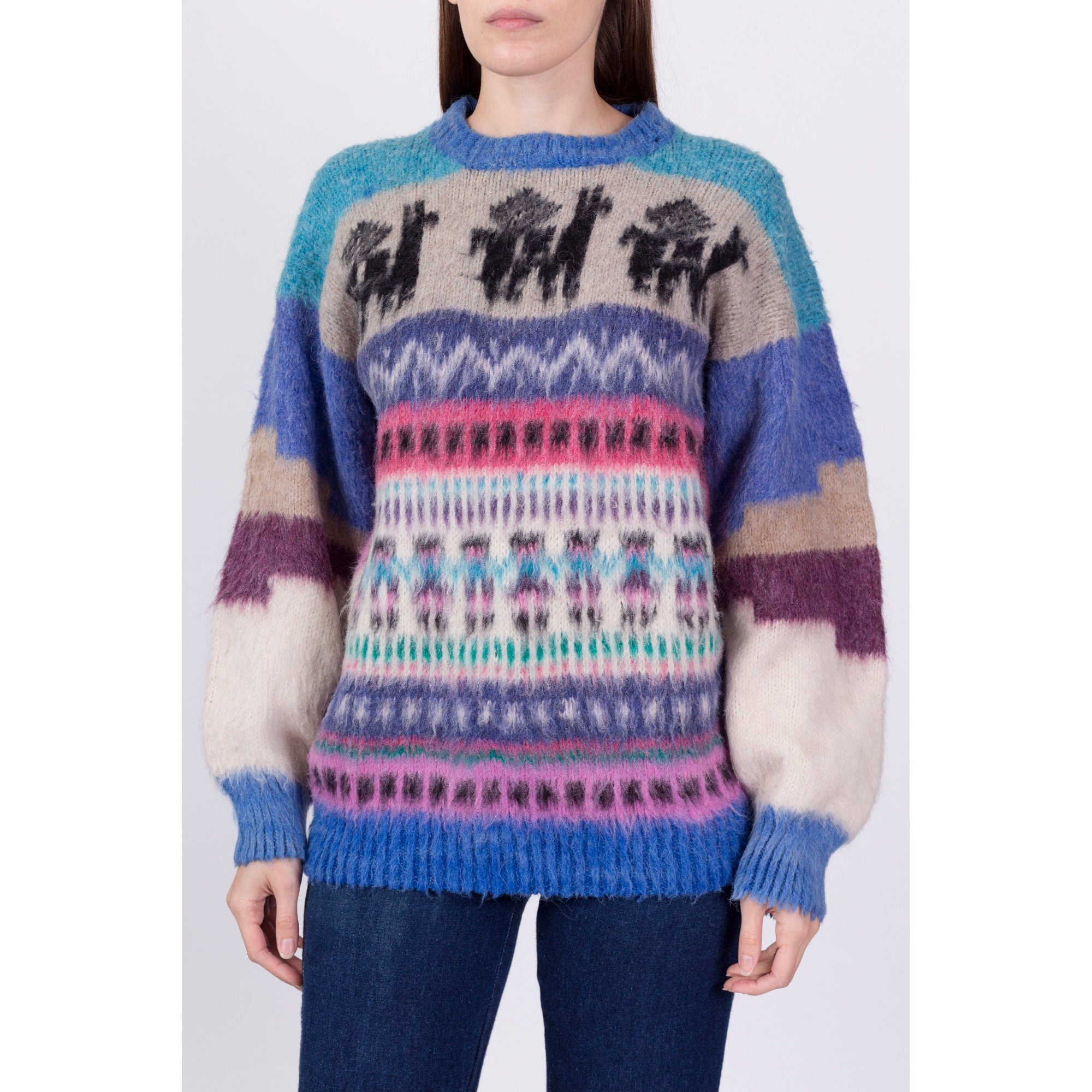 Vintage Alpaca Shaggy Knit Sweater - Men's Medium, Women's Large