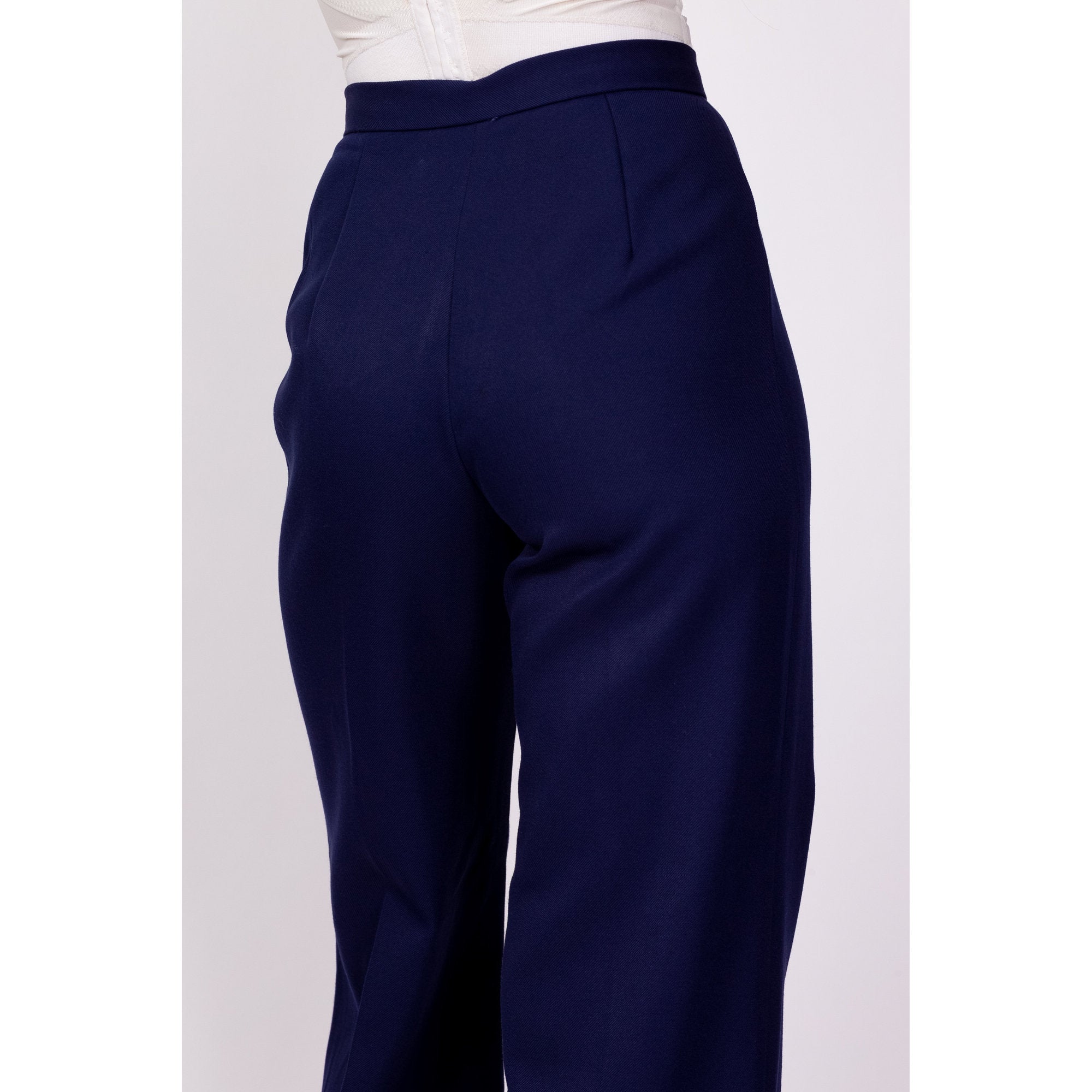 Navy Blue Girls Ladies Skinny School Stretch Trousers Invisible Zip Women  Office | eBay