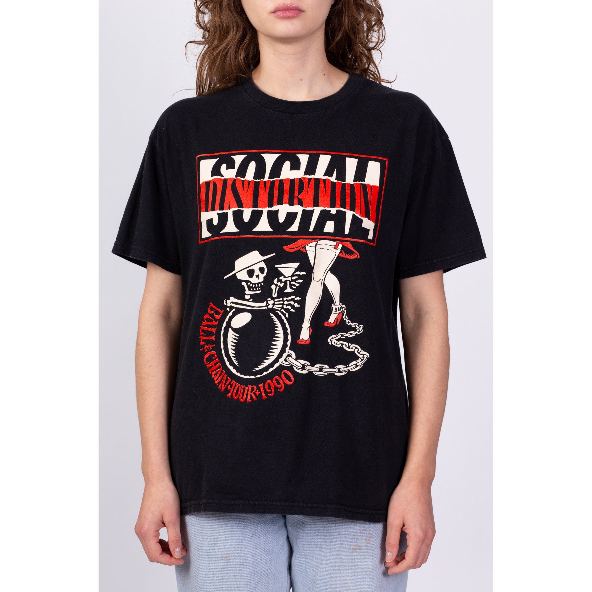 Vintage Social Distortion 1990 Ball & Chain Tour T Shirt - Men's