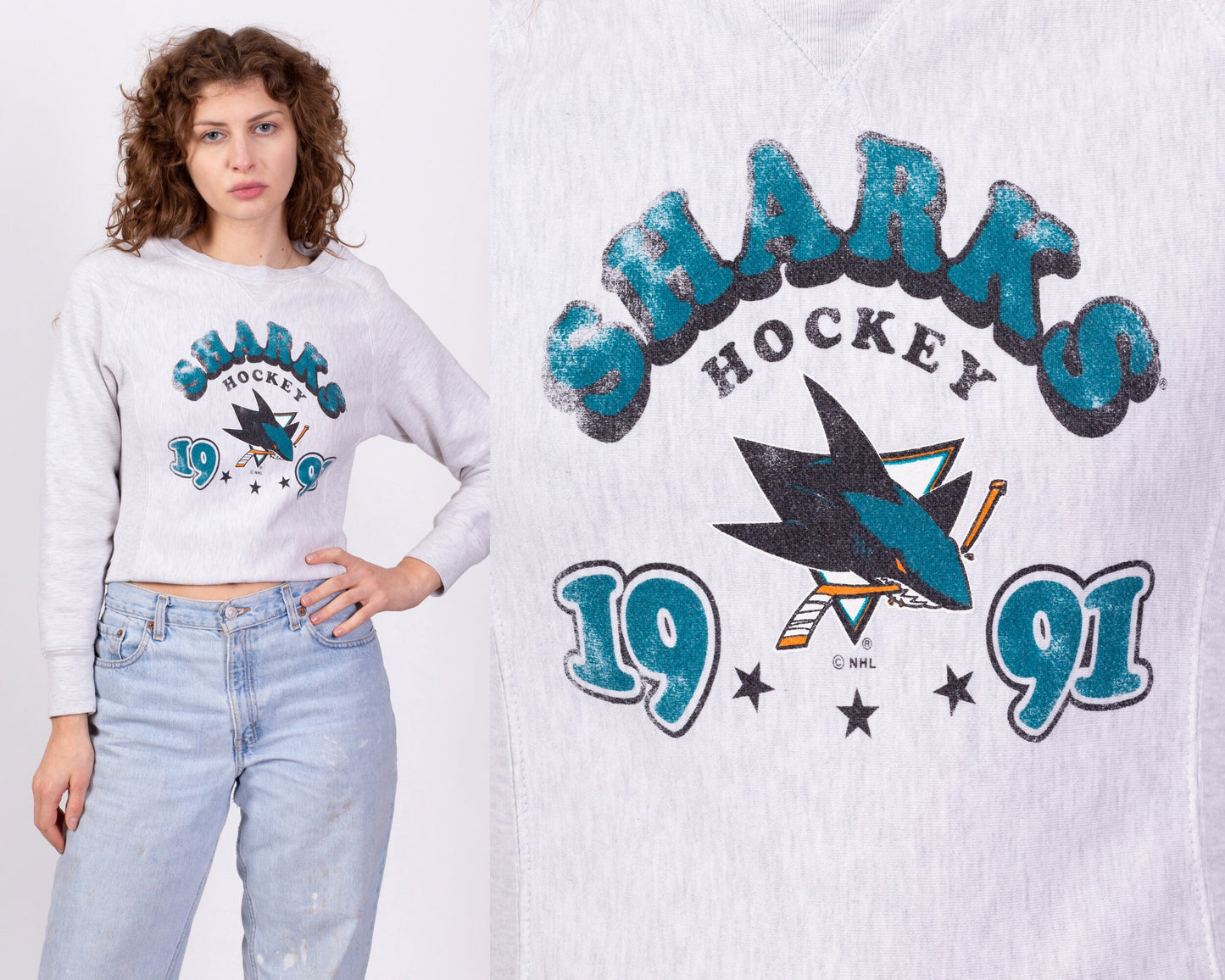 90s San Jose Sharks NHL Sweatshirt - Extra Small