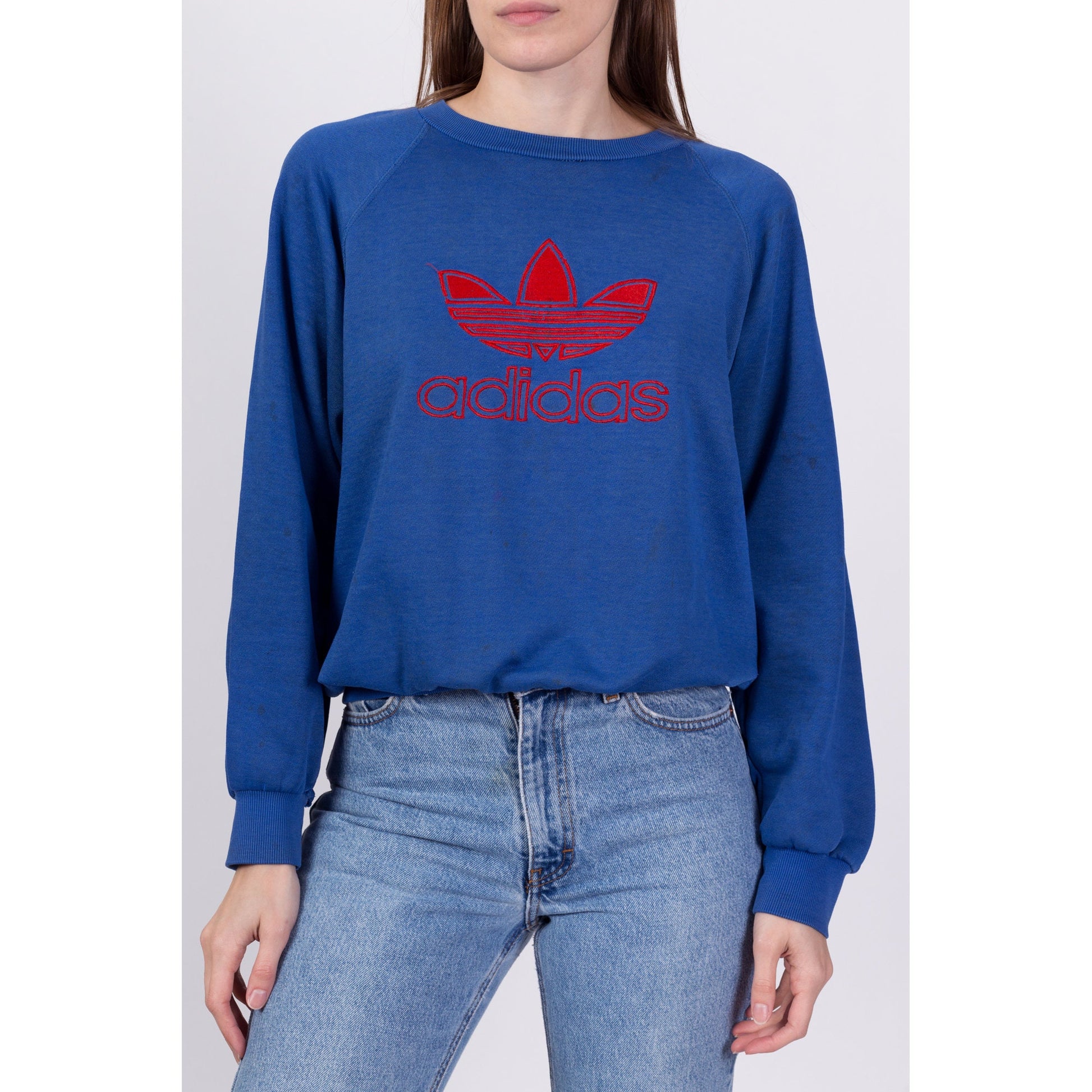 Vintage Adidas Blue Trefoil Sweatshirt | Size XL