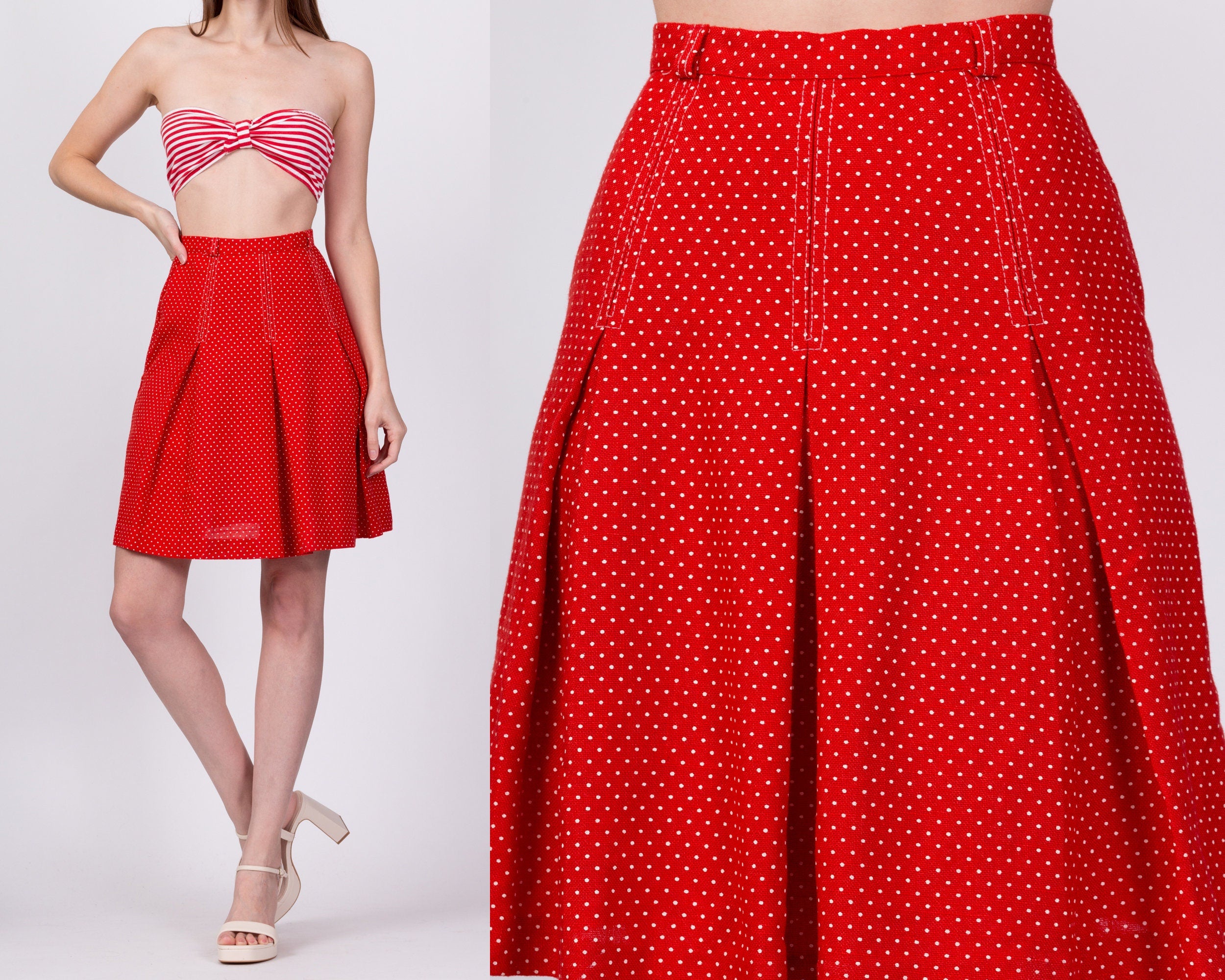 70s polka dot skirt sale