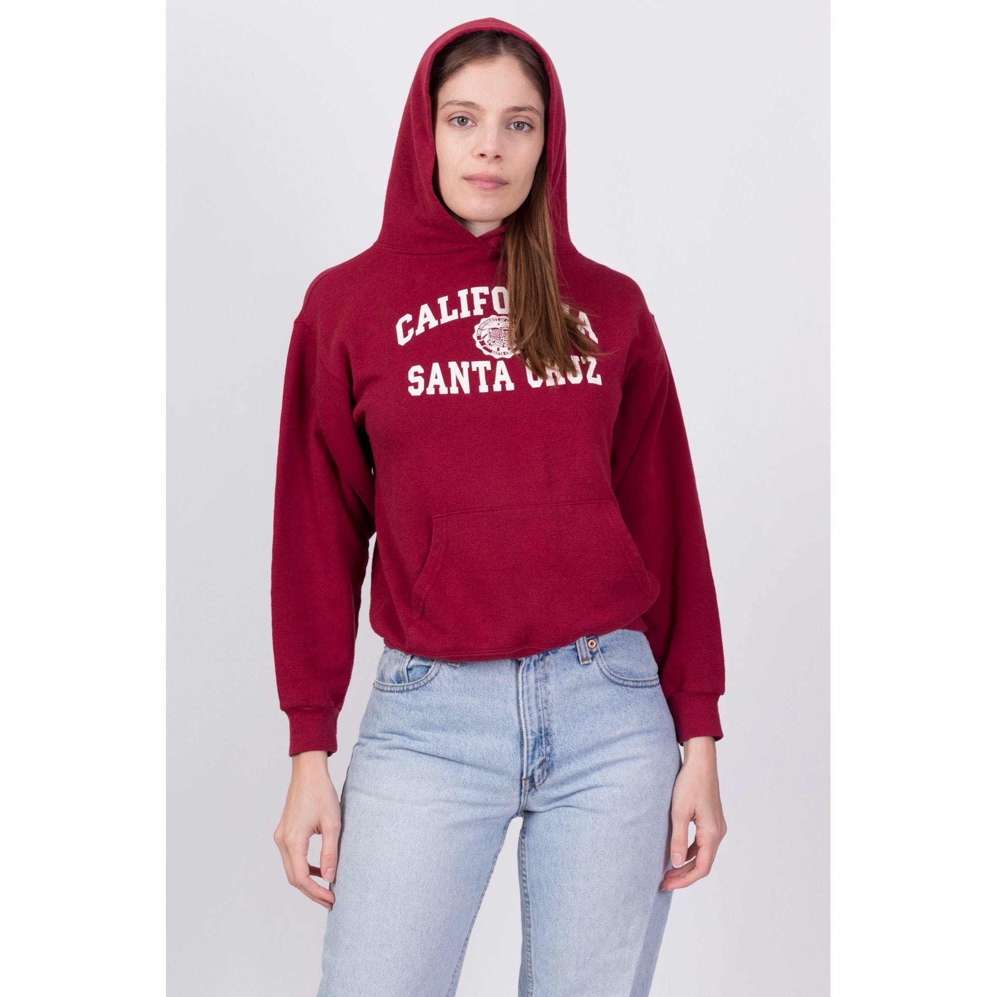 90s University Of California Santa Cruz Cropped Hoodie Extra