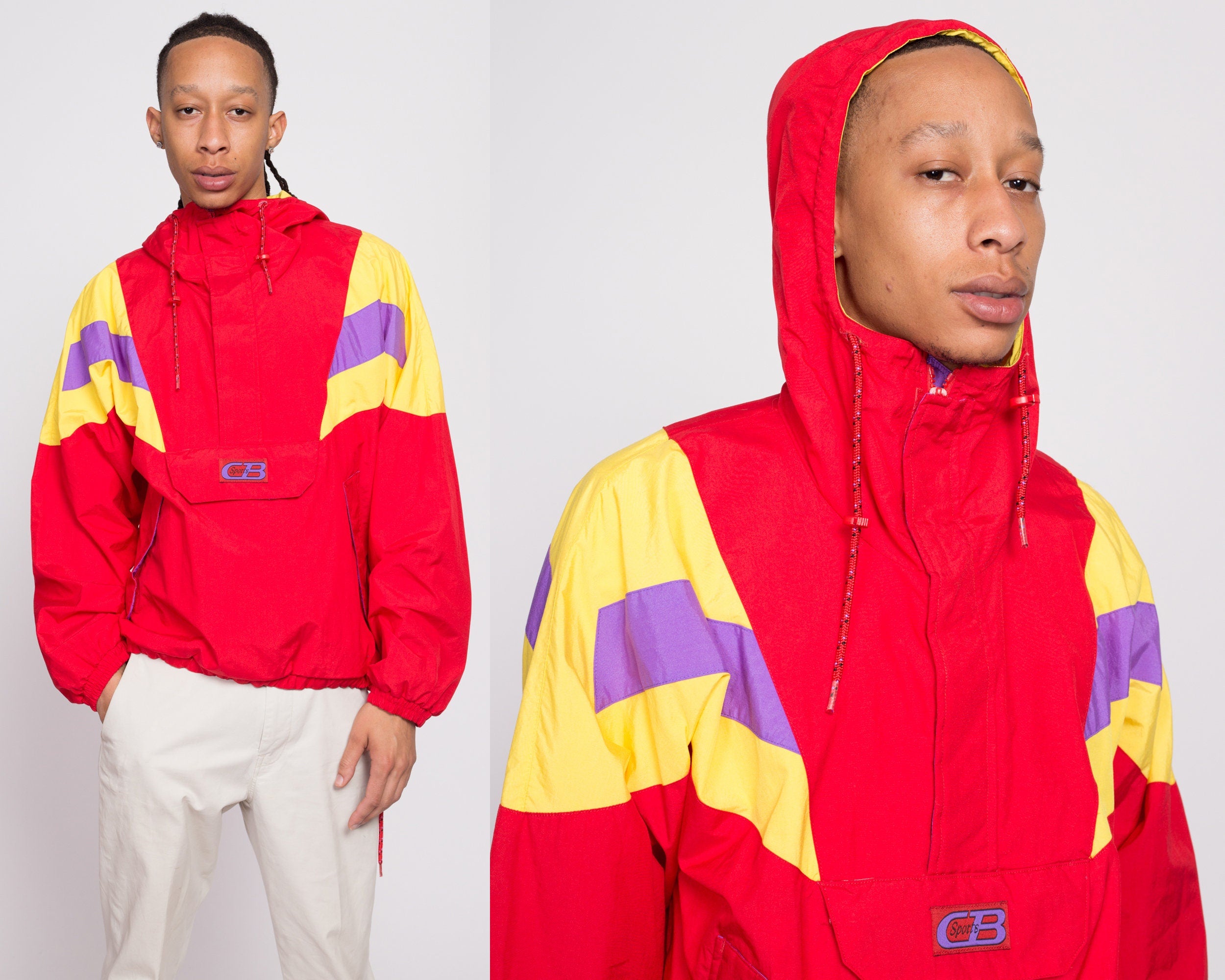 Colour block sale windbreaker mens