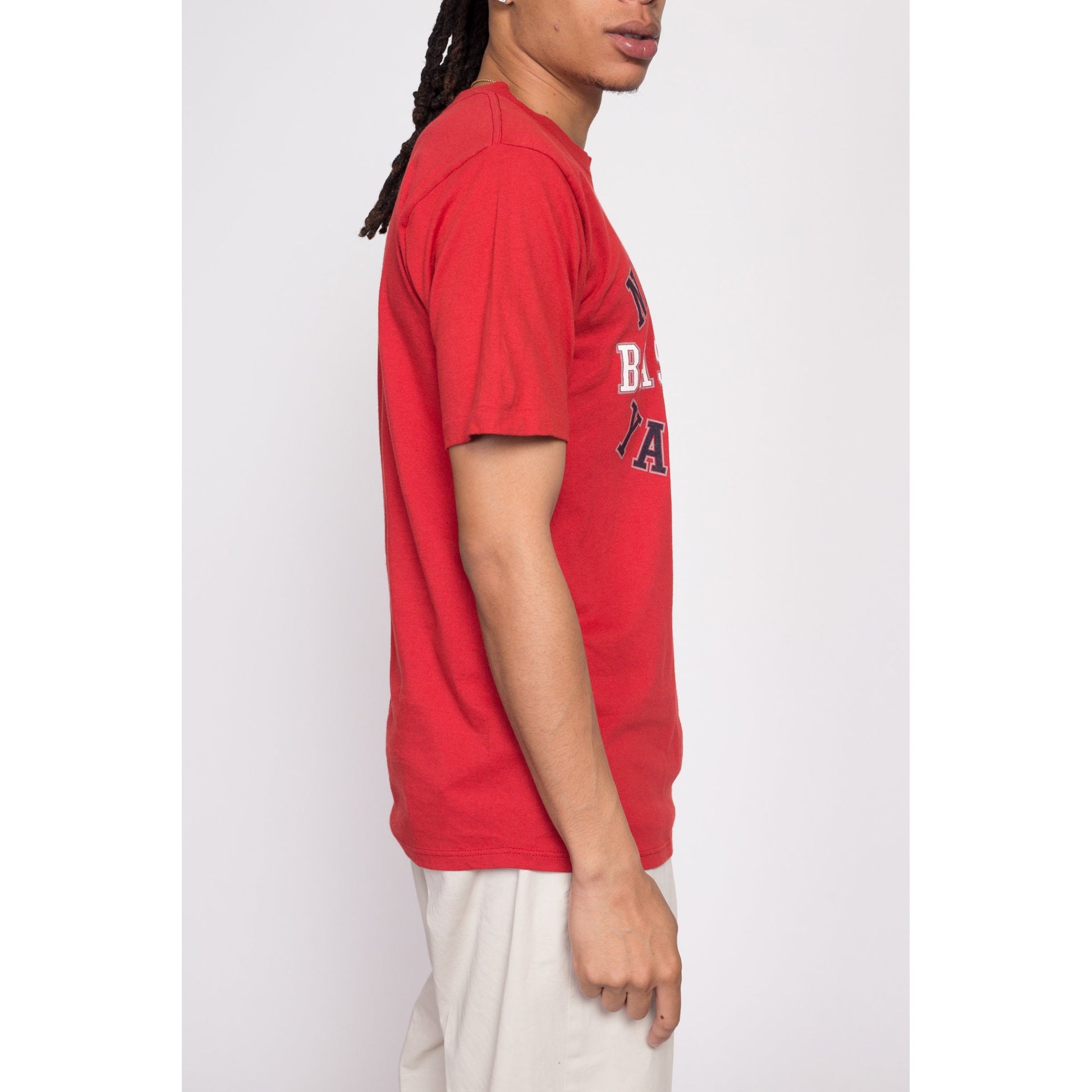 90s New York Yankees Red T Shirt - Unisex Medium