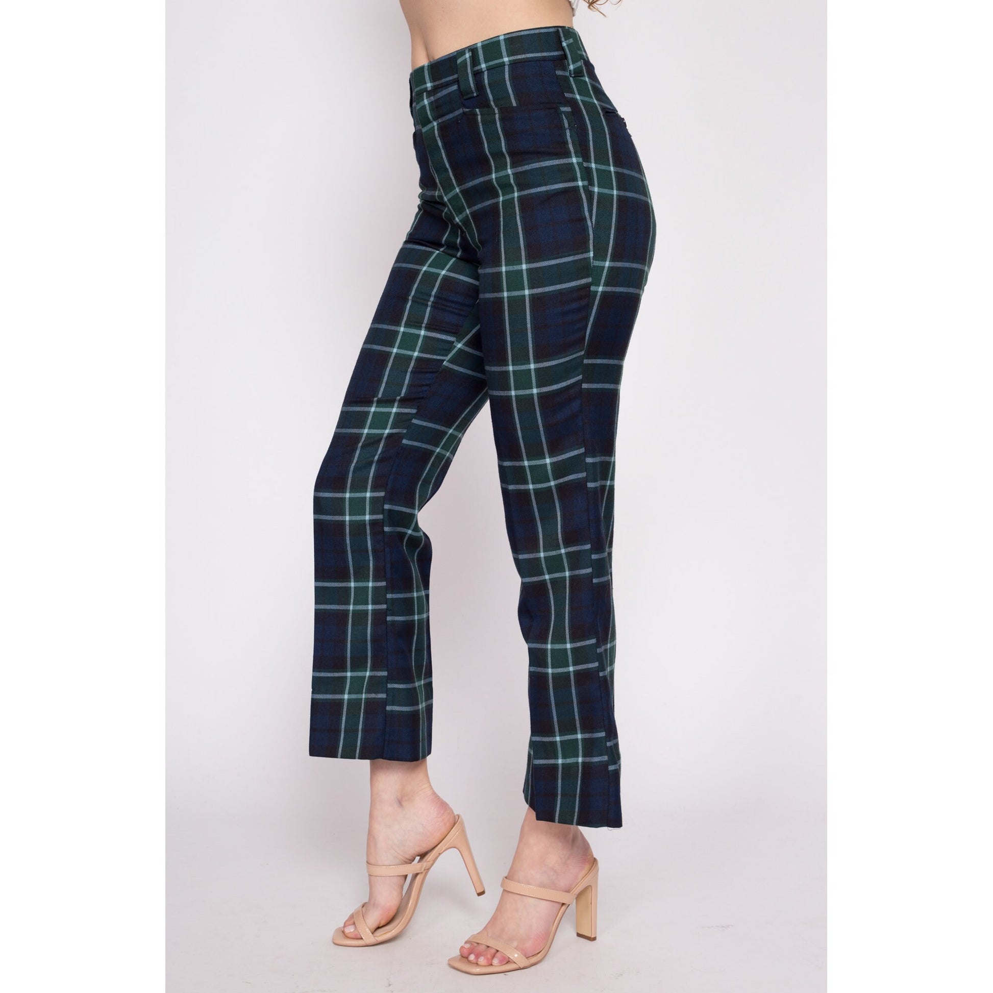 70s Red Plaid High Waisted Pants - Men's Small, Women's Medium, 31 –  Flying Apple Vintage