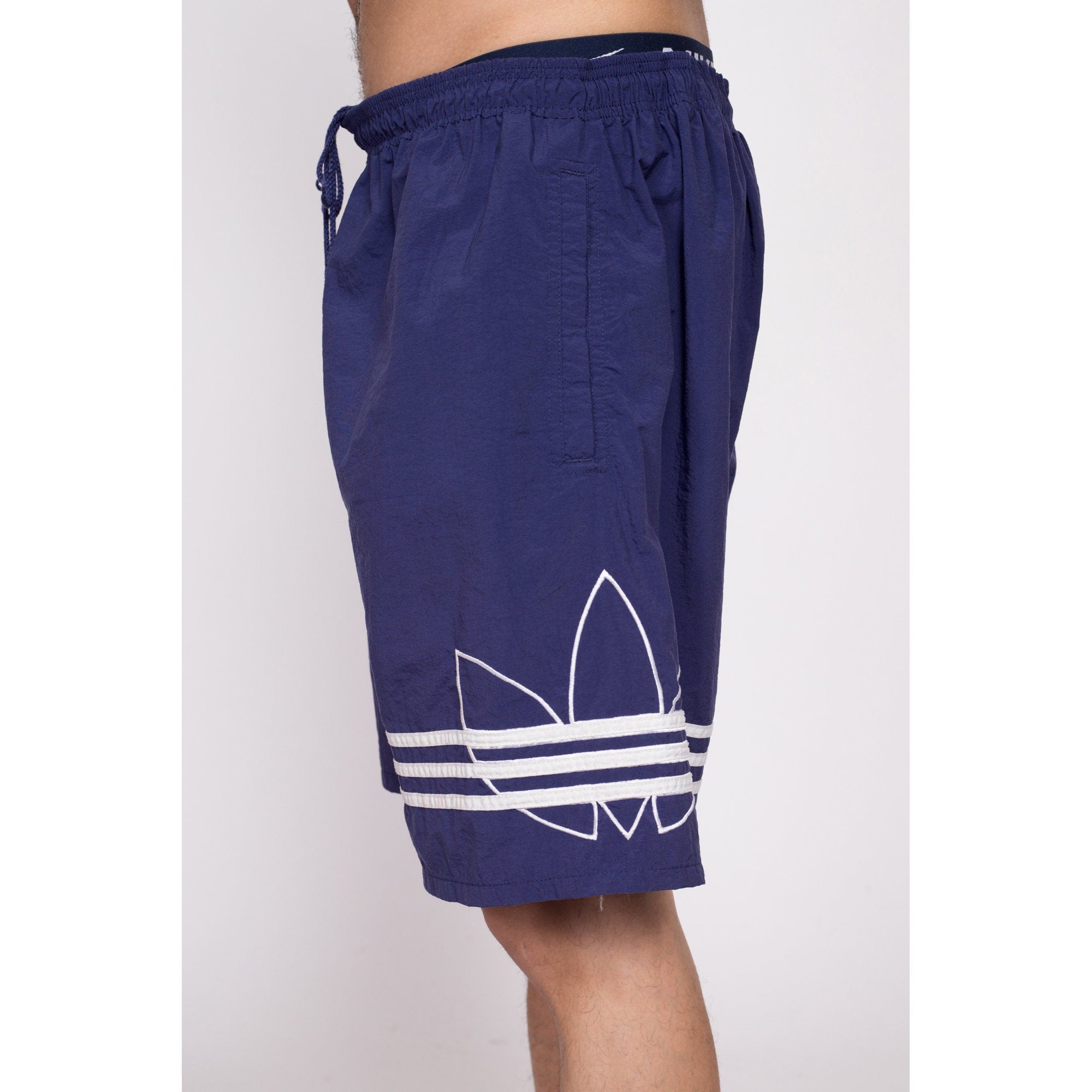 90s Adidas Trefoil Logo Track Shorts - Men's Large to XL