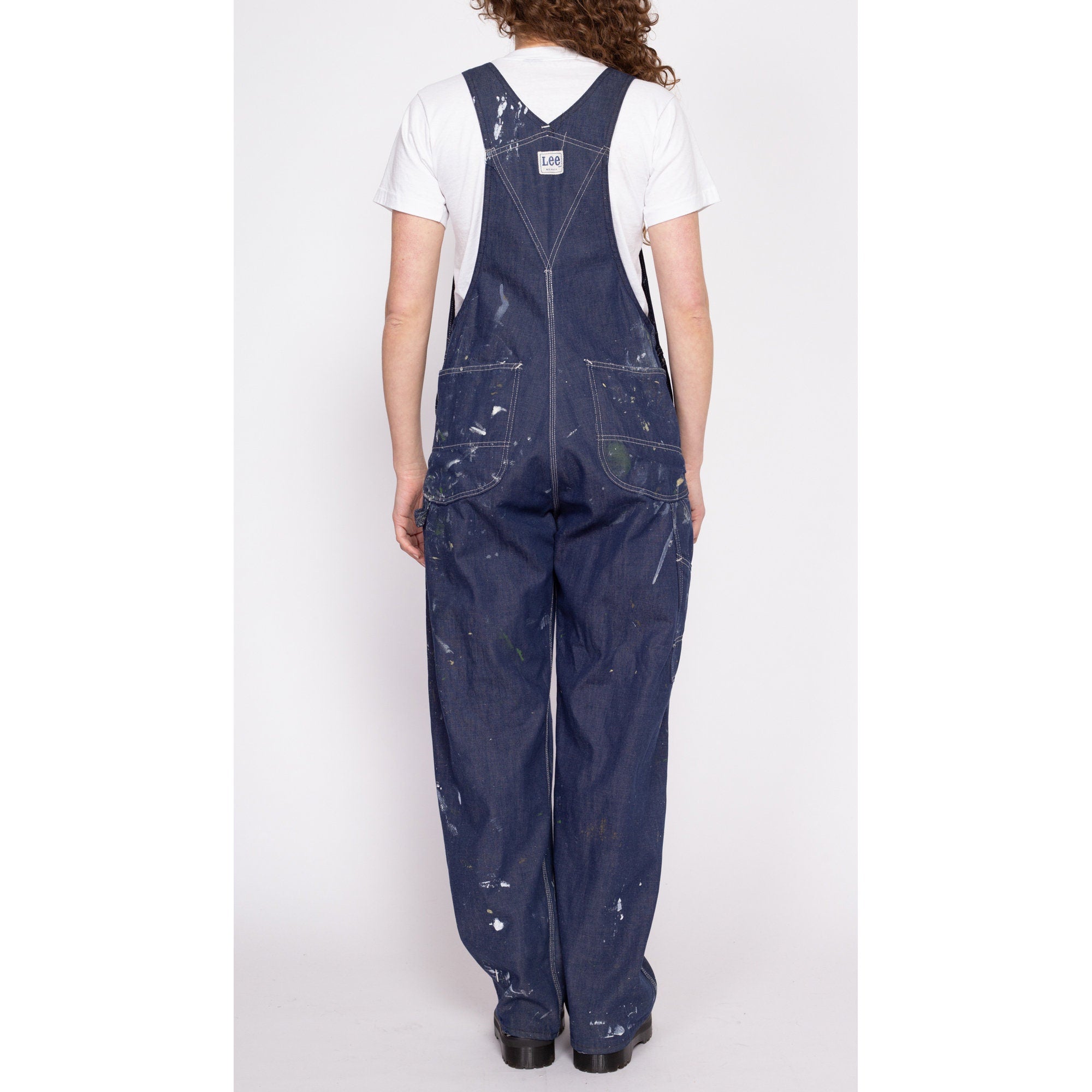 70s Lee Distressed Chambray Overalls - Unisex Large – Flying Apple