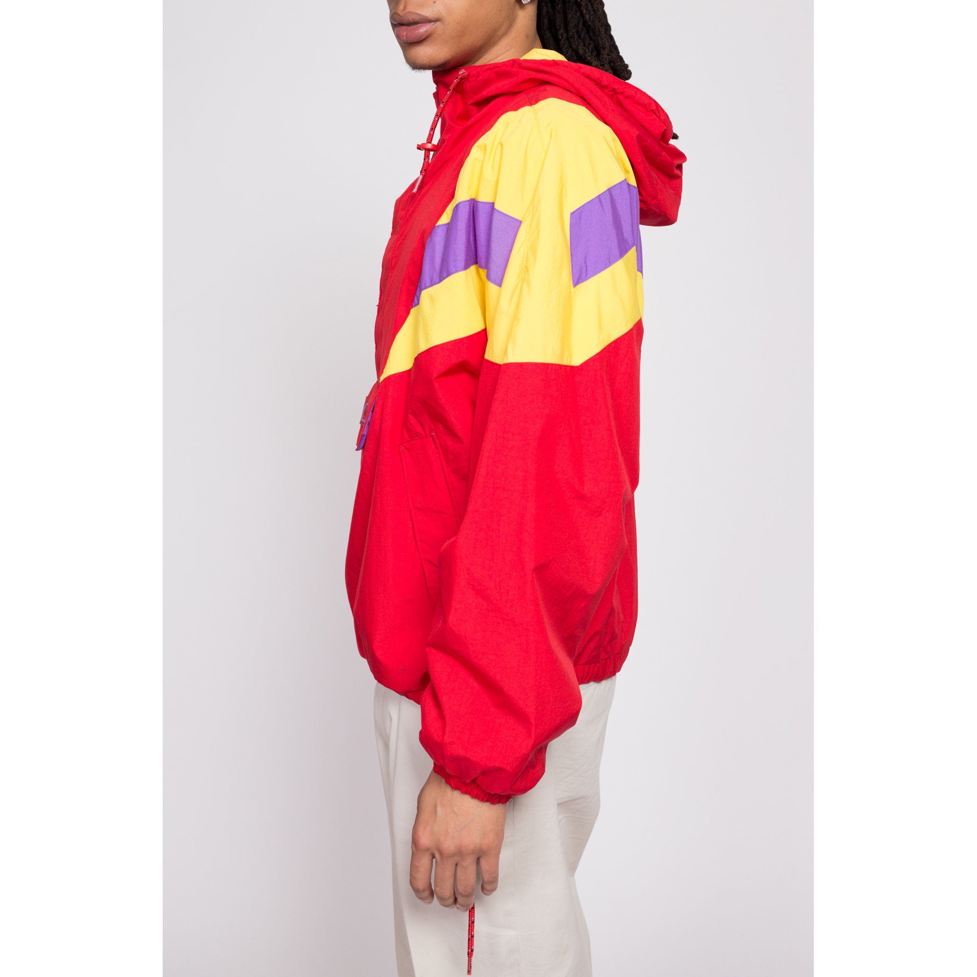 80s color shop block windbreaker