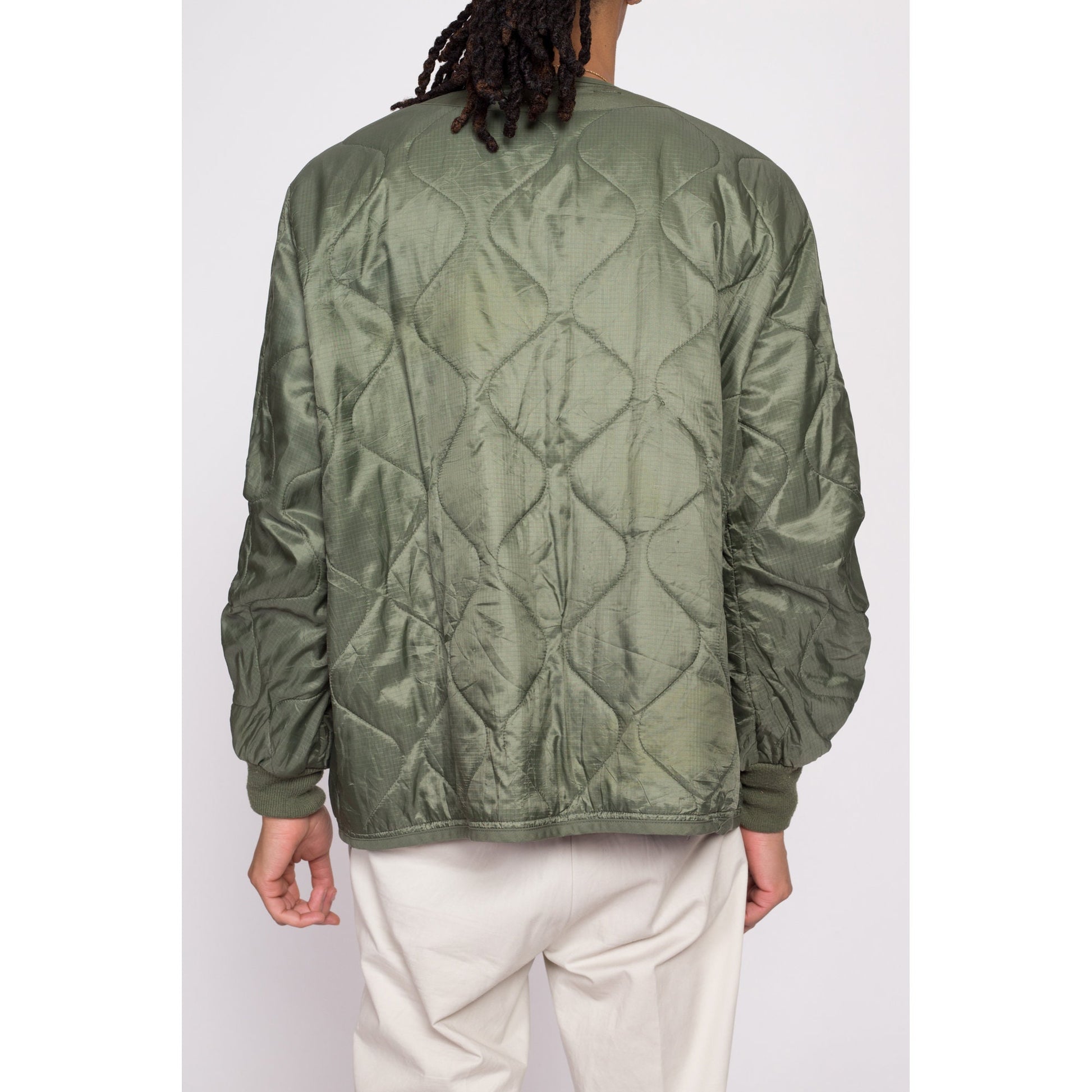 90s Alpha Industries - Jacket Apple Quilted Men\'s Large Vintage Army Flying –
