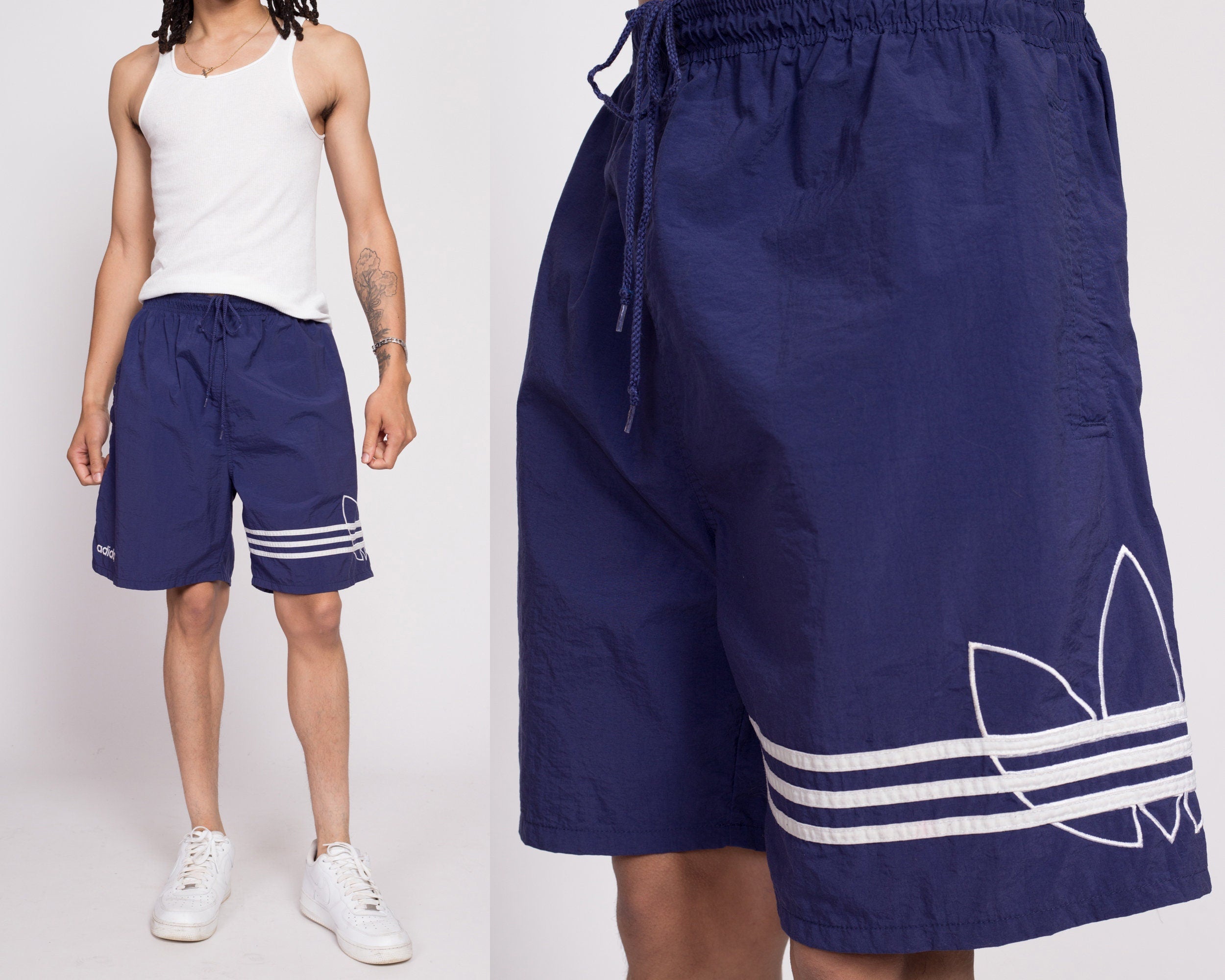 90s Adidas Trefoil Logo Track Shorts - Men's Large to XL – Flying