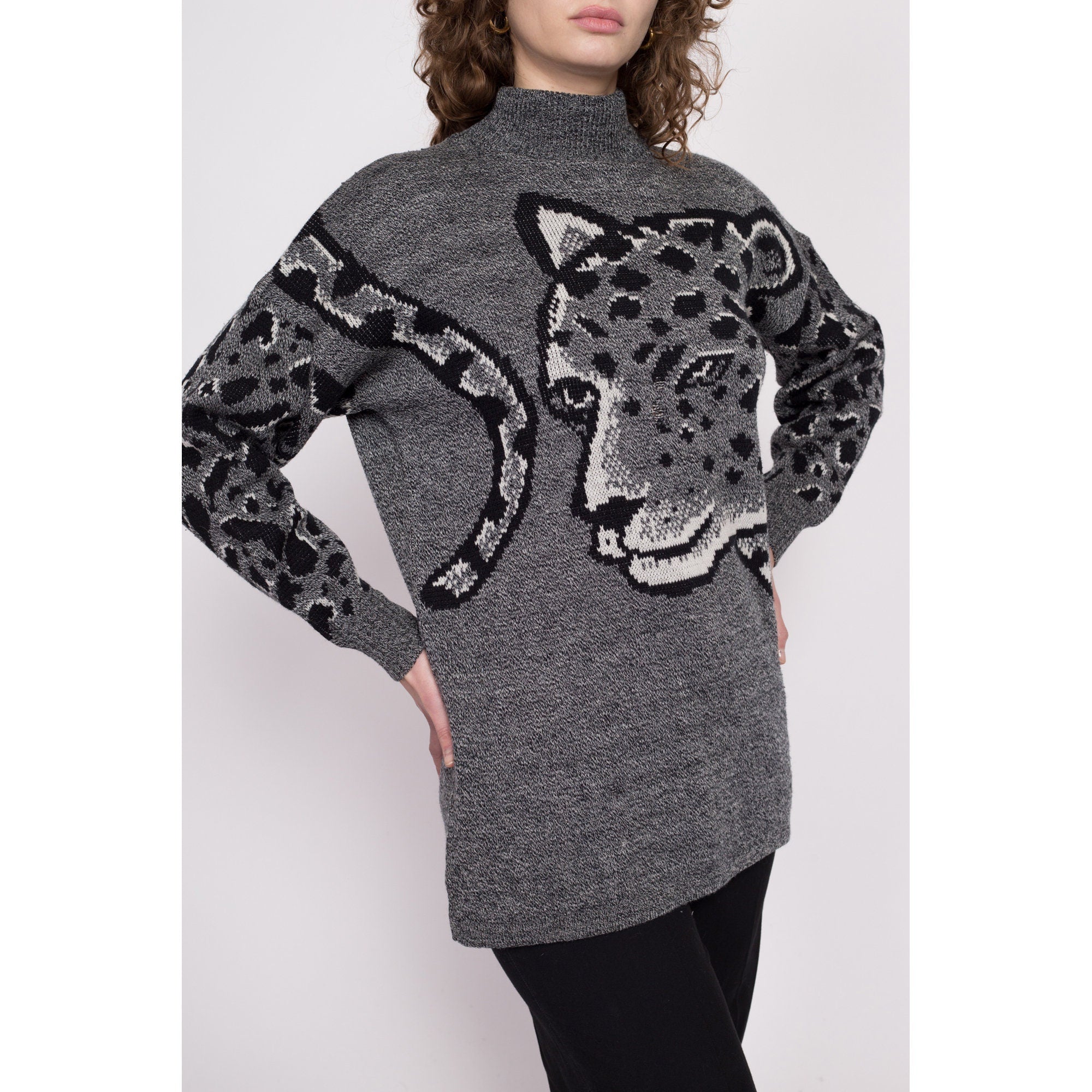 Grey shop cheetah sweater