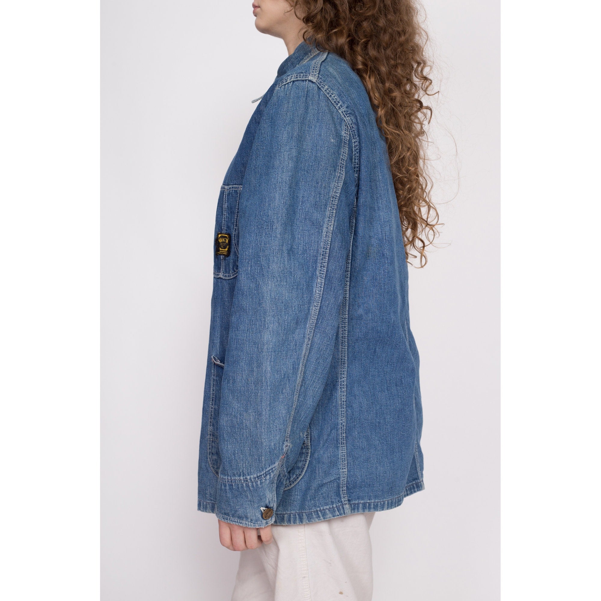 1940s Washington Dee Cee Denim Chore Coat - Men's Medium, Women's