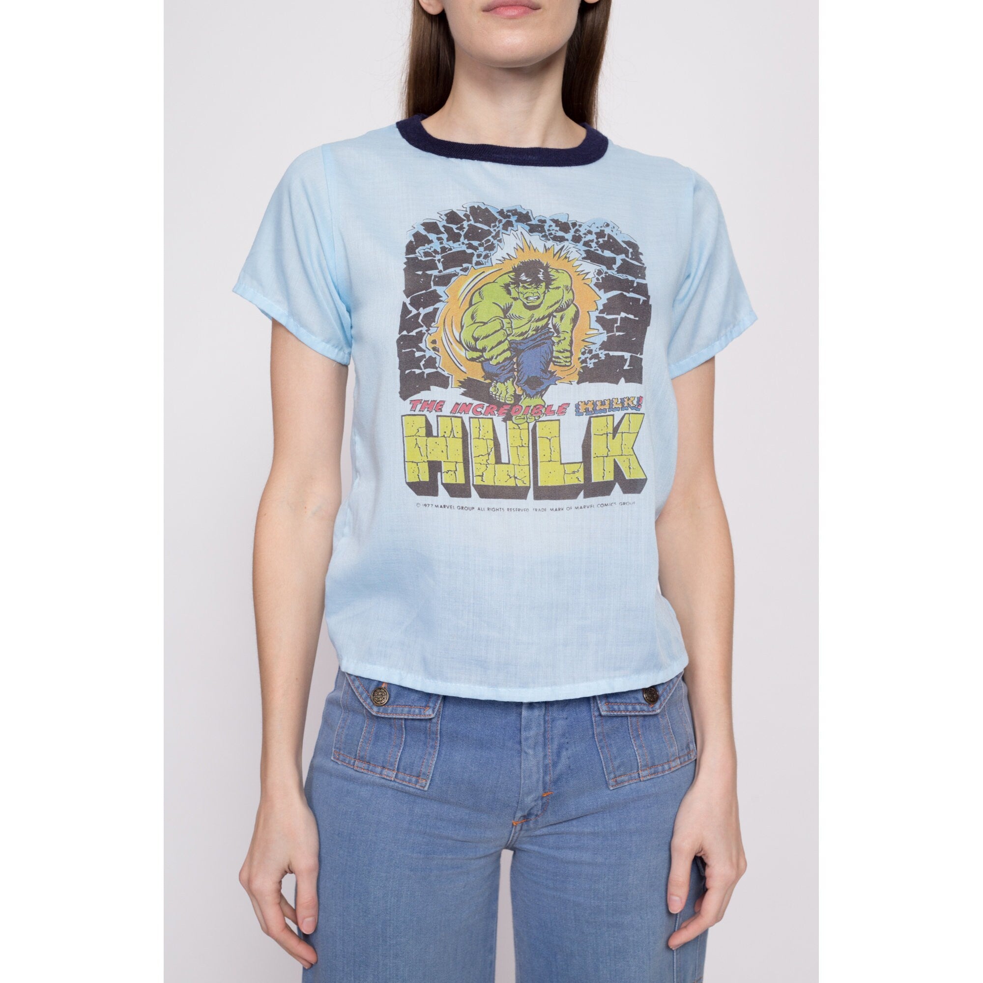 70s Incredible Hulk Ringer T Shirt - Extra Small – Flying Apple