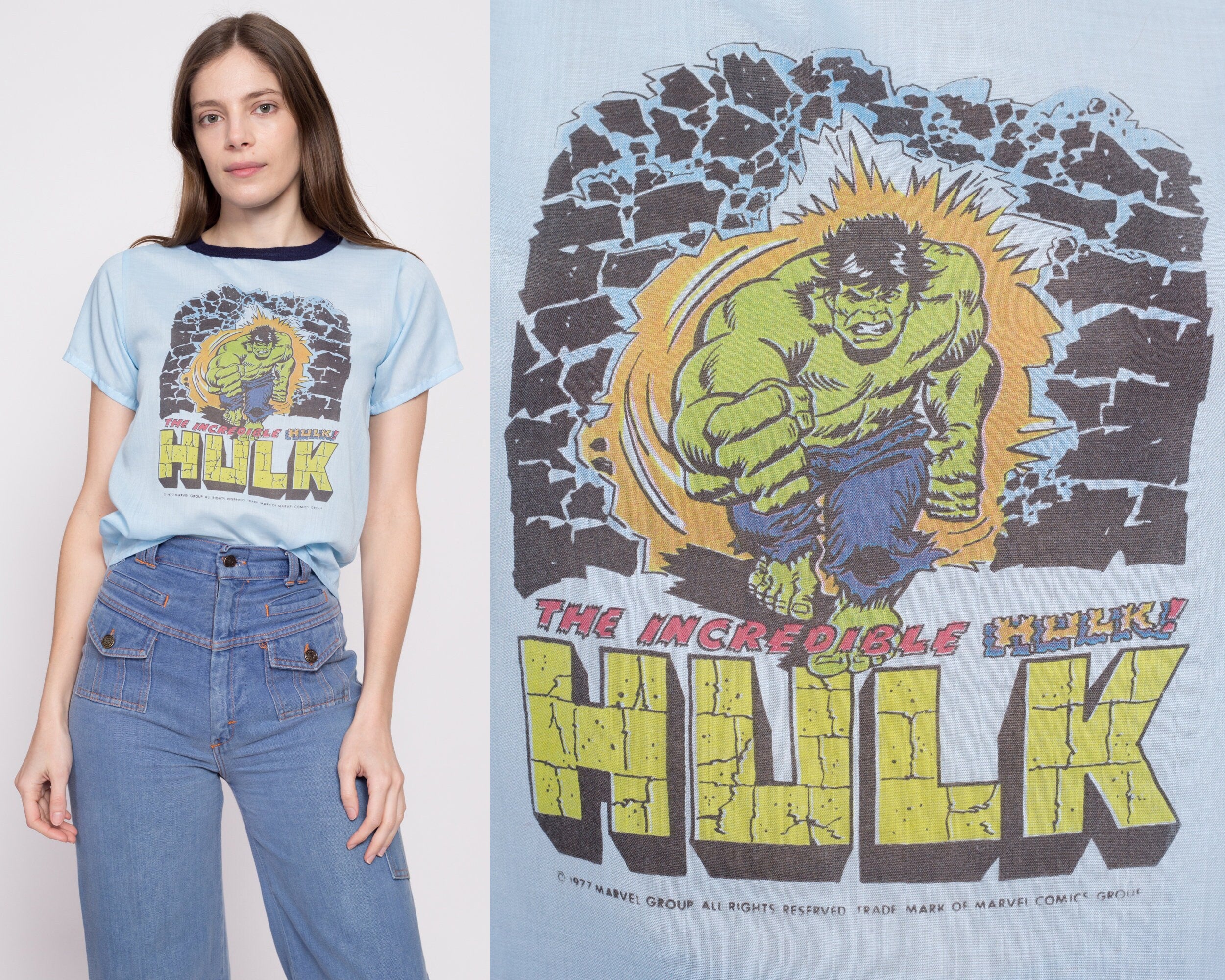 70s Incredible Hulk Ringer T Shirt - Extra Small – Flying Apple