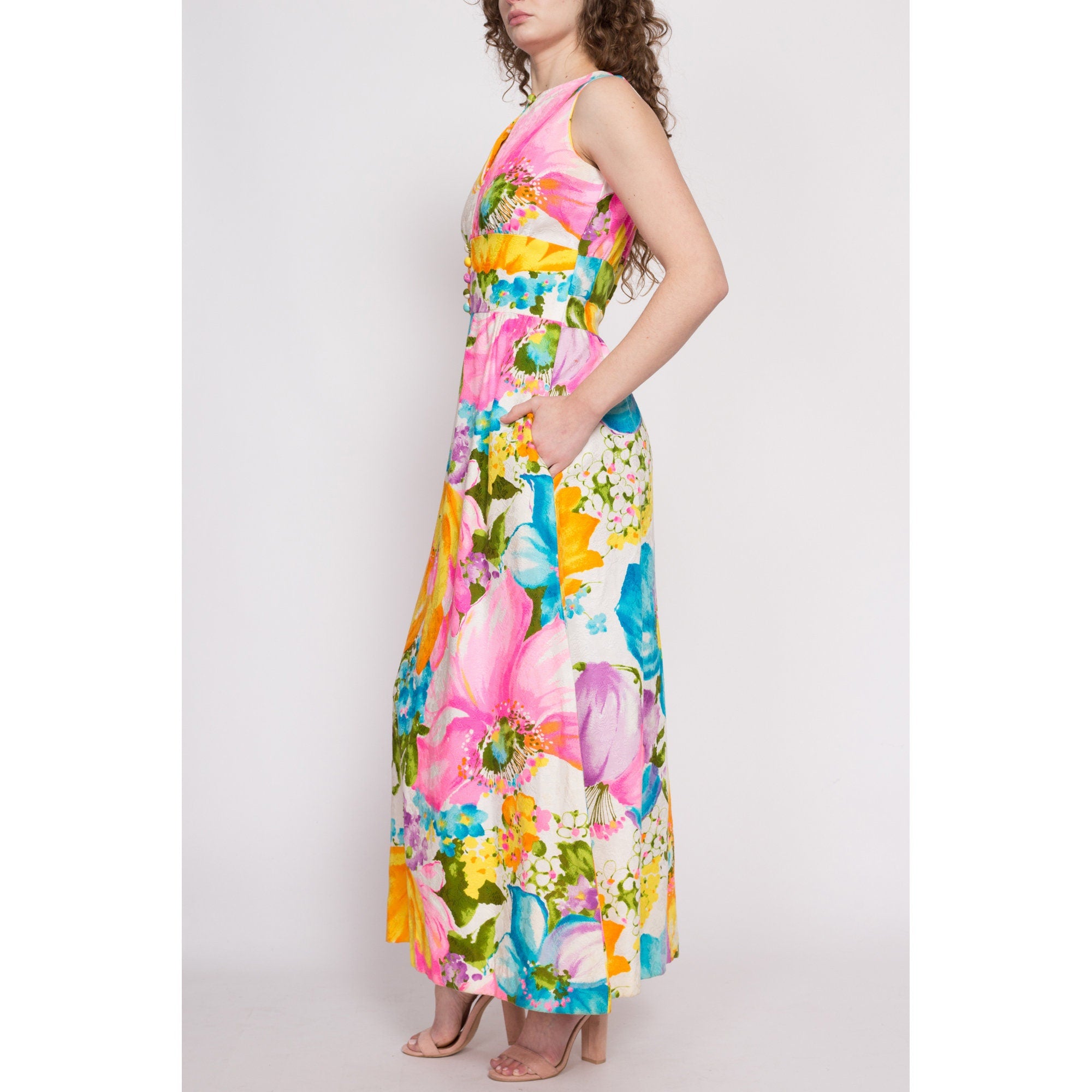 60s Tori Richard Honolulu Hawaiian Maxi Dress - Medium – Flying