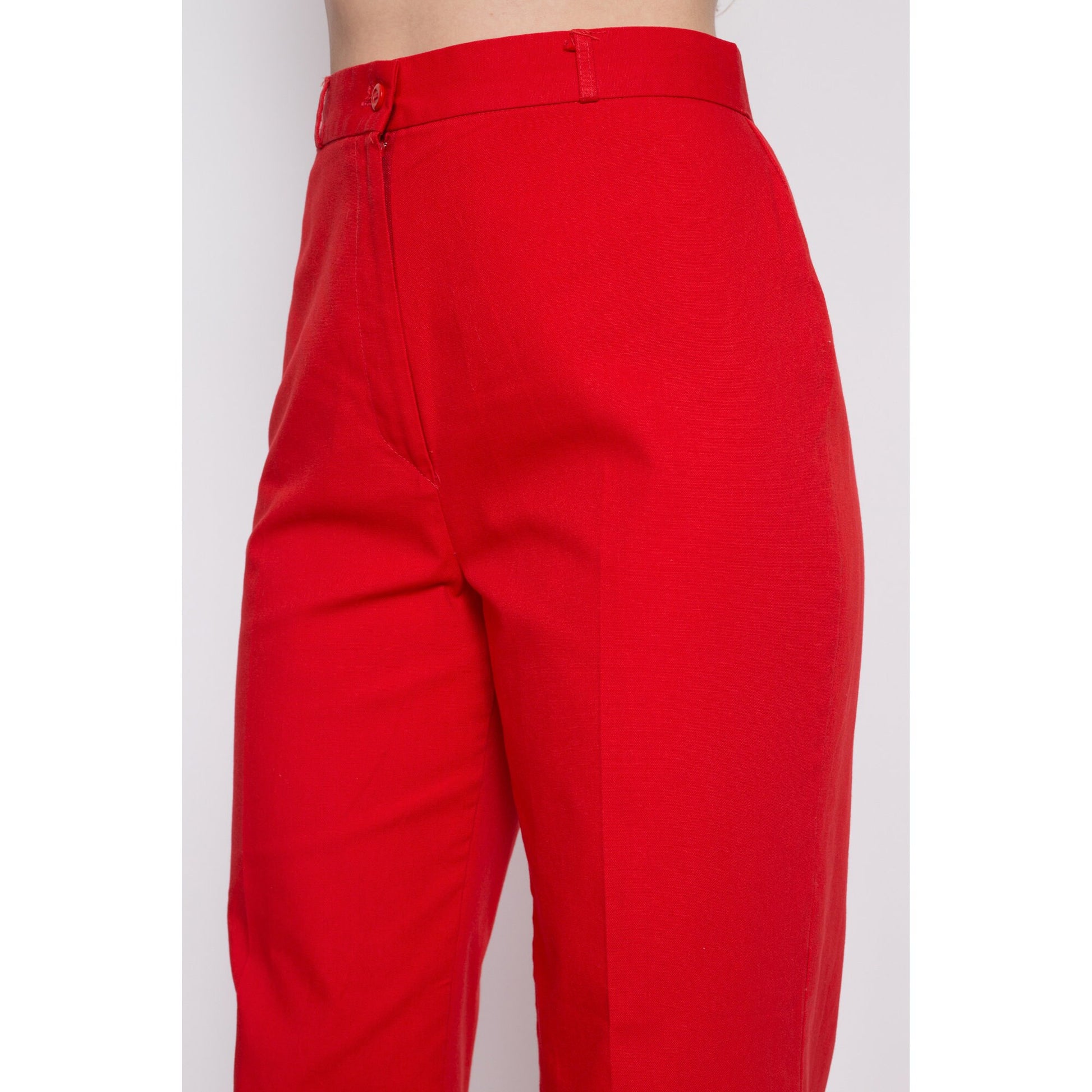 70s Red High Waisted Pants - Medium, 28.5 – Flying Apple Vintage