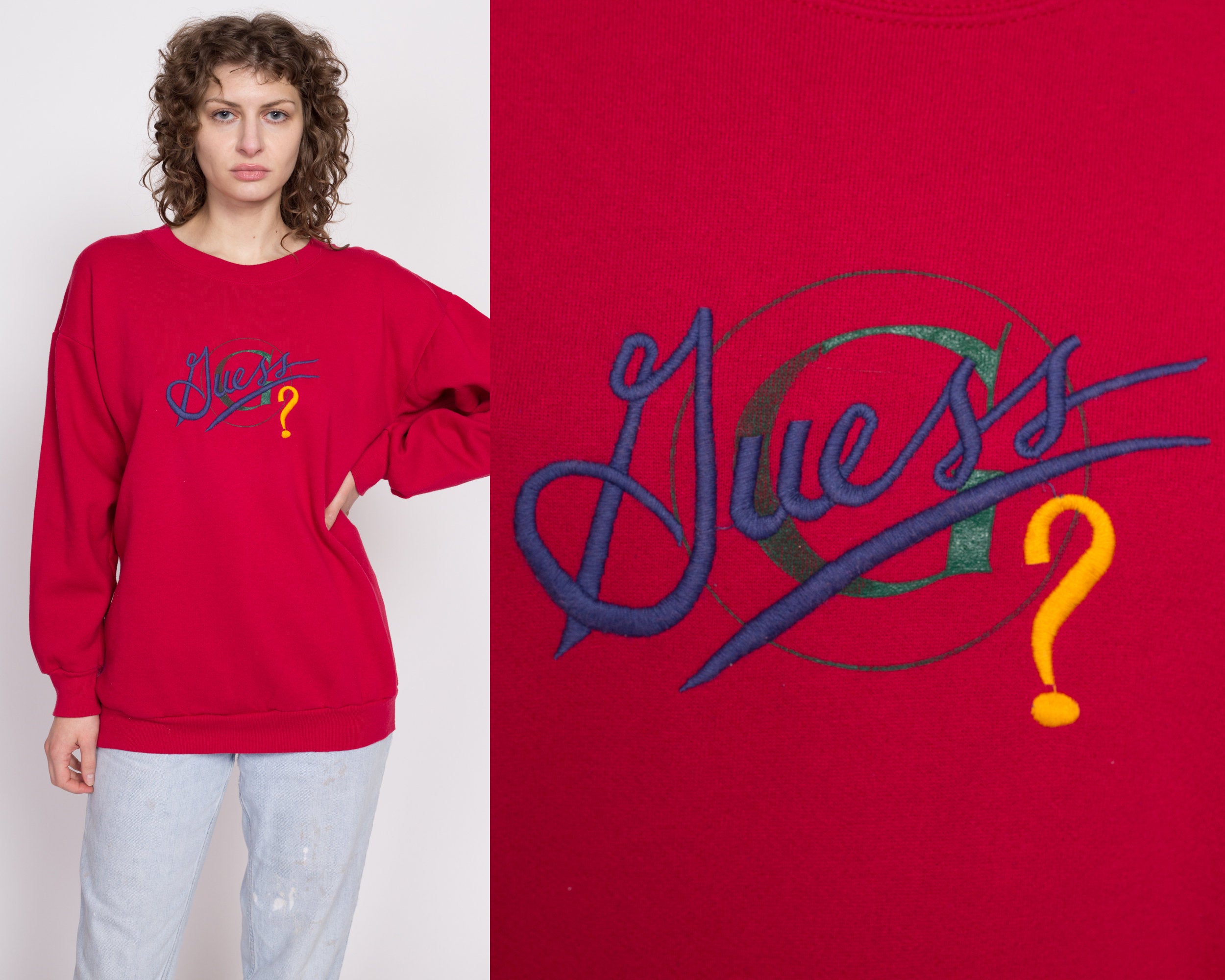 Guess red outlet sweatshirt