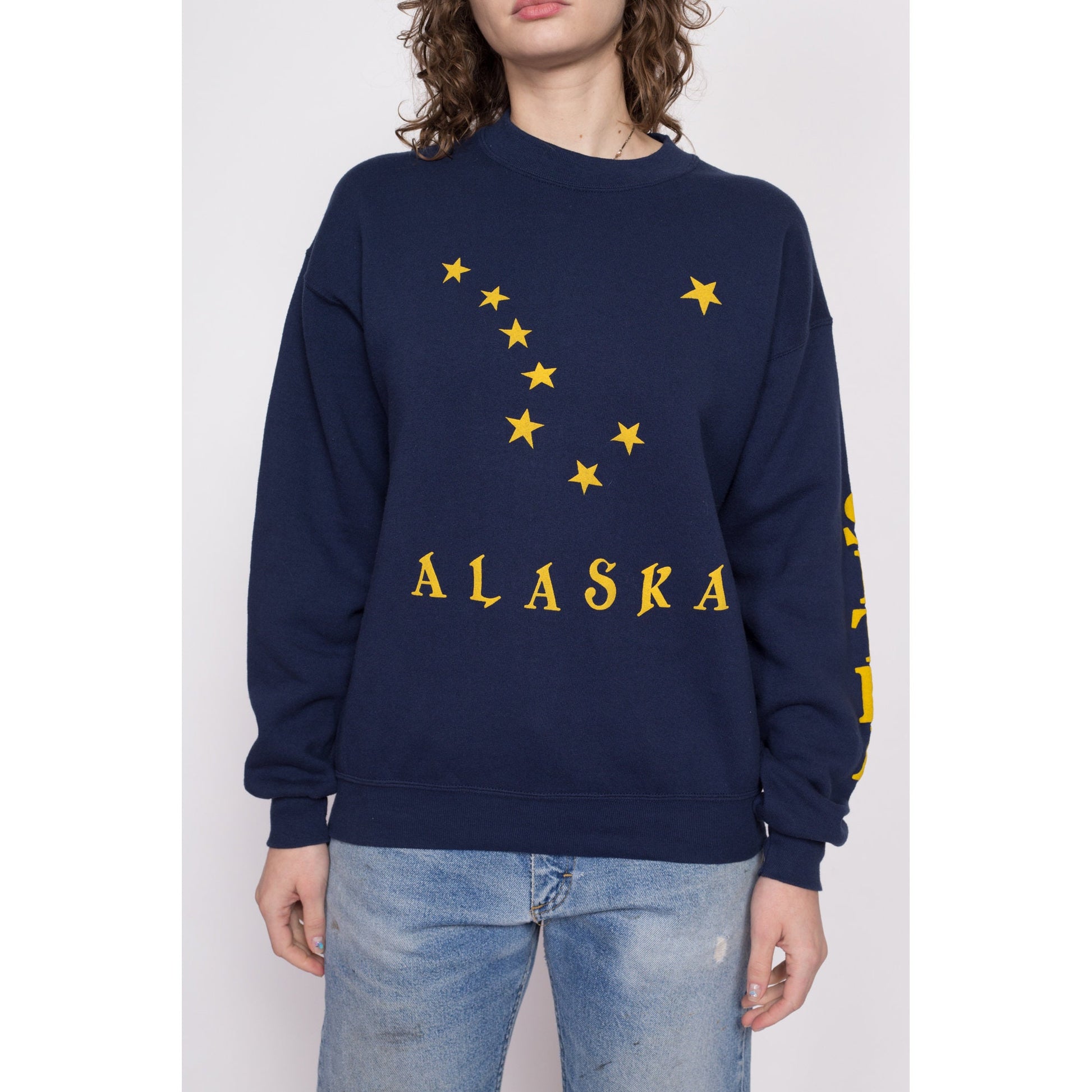 Vintage 90s Alaska Navy Blue Sweatshirt