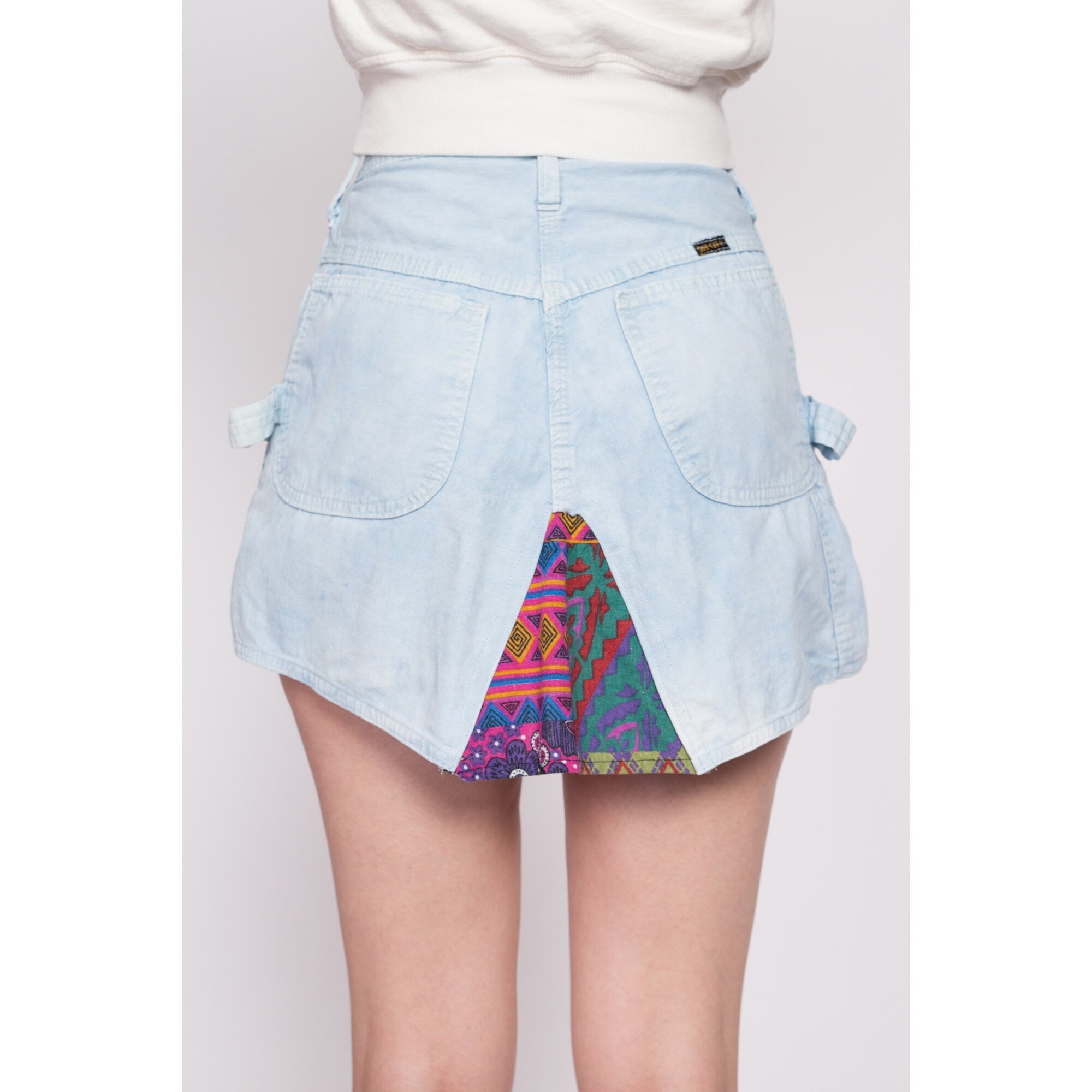 Zara tie clearance dye denim skirt