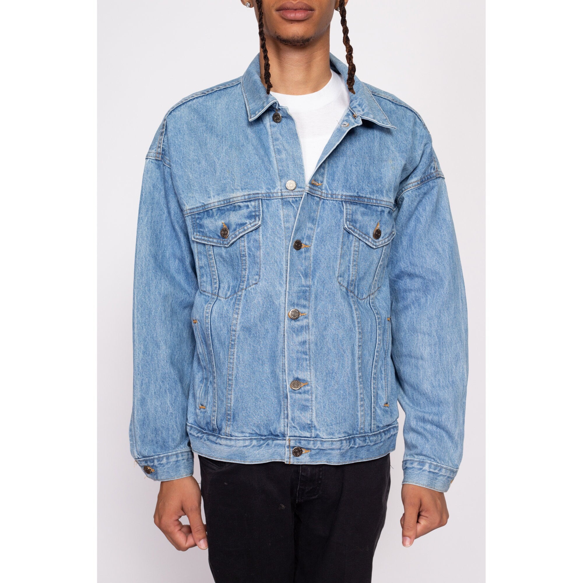 Mens large denim discount jacket