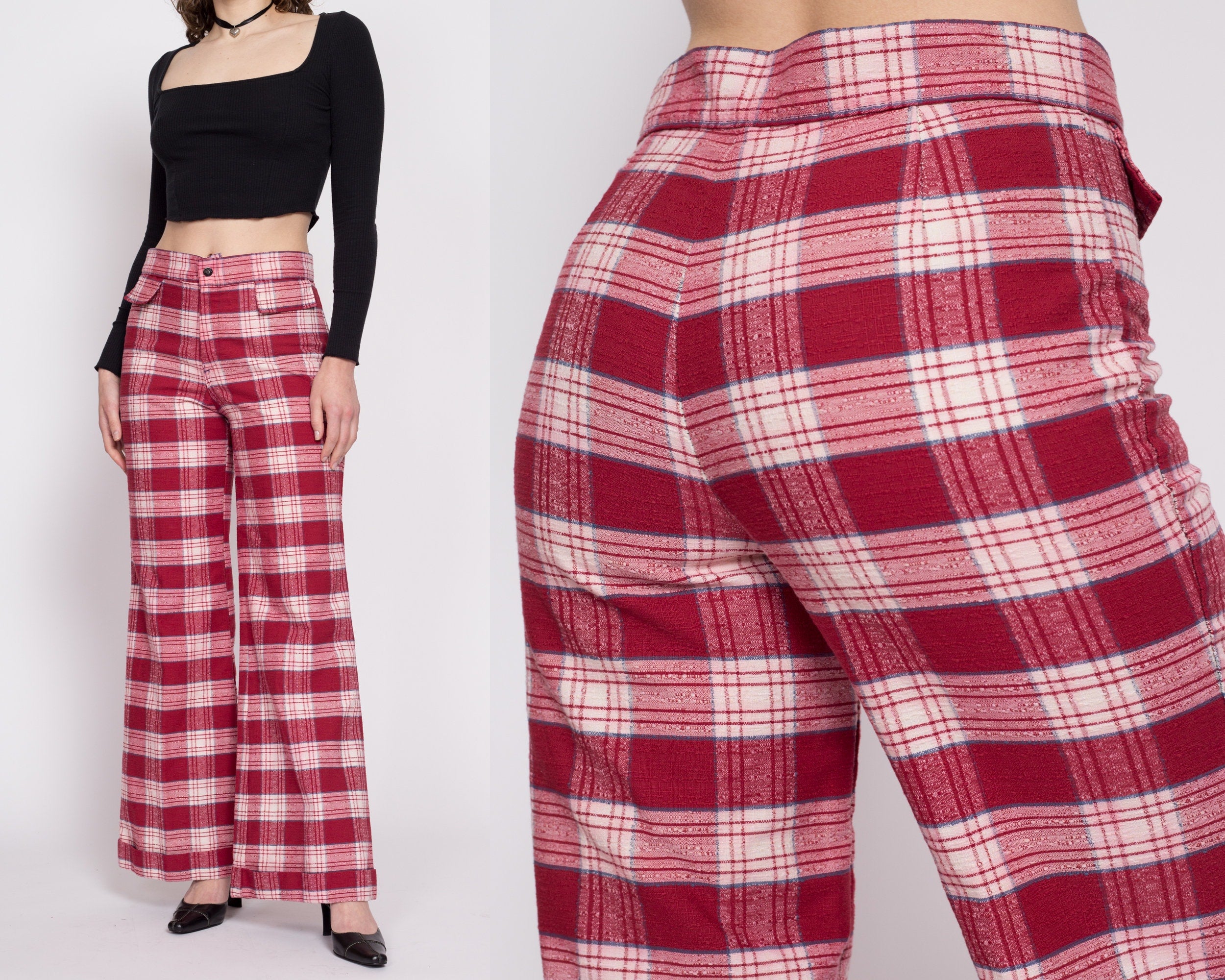 NEW! 90S GRUNGE Plaid High waist Trousers - ShopperBoard