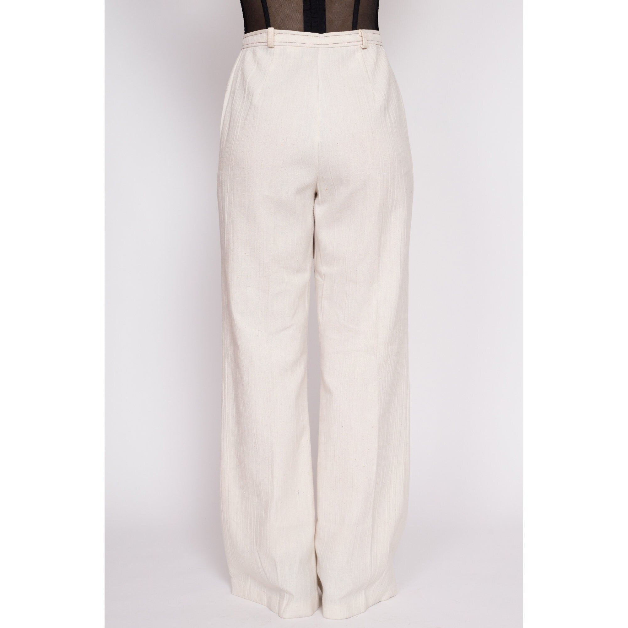 Vintage 1970's Pantasias high waisted V stitched wide leg pants offers true vintage