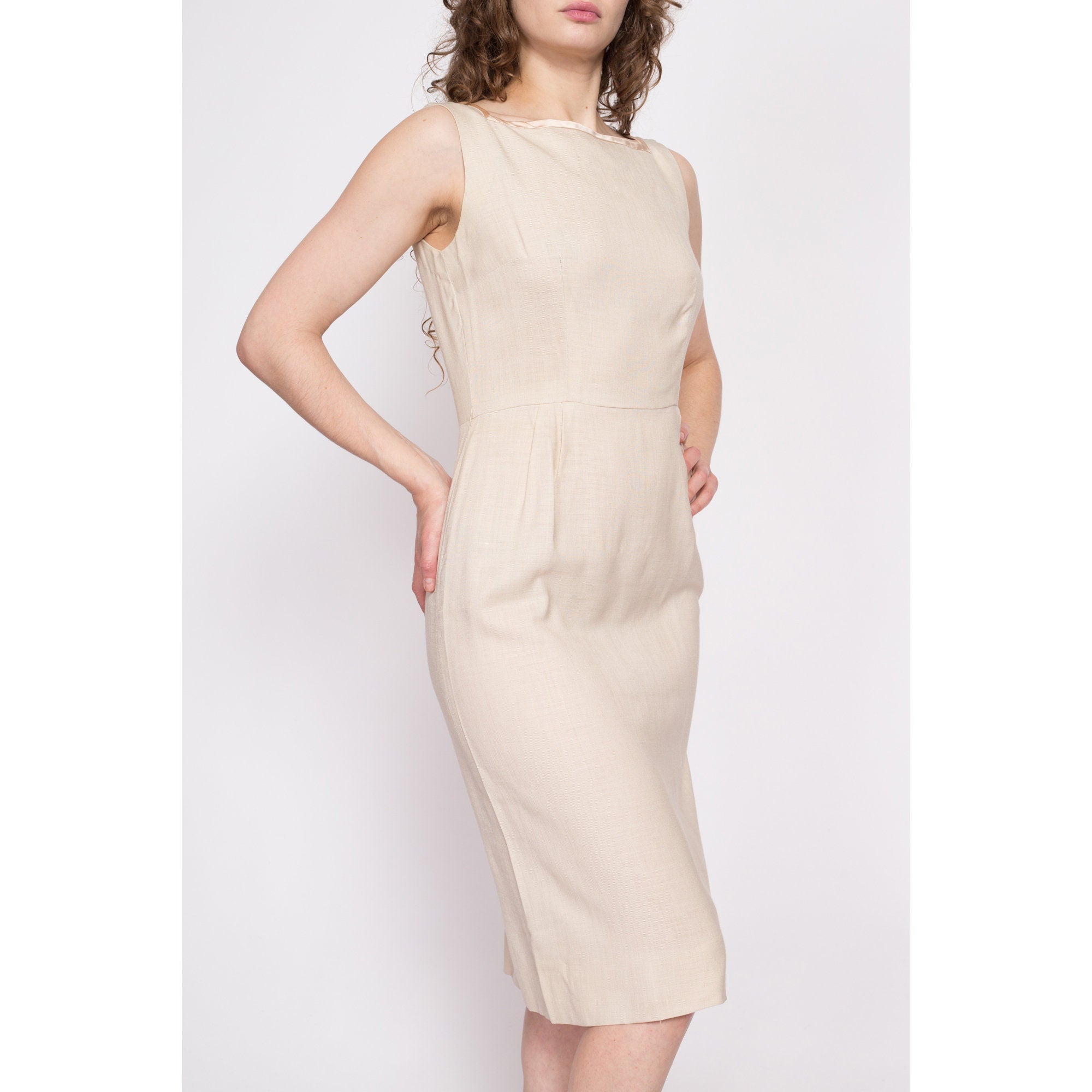 Beige pencil outlet dress