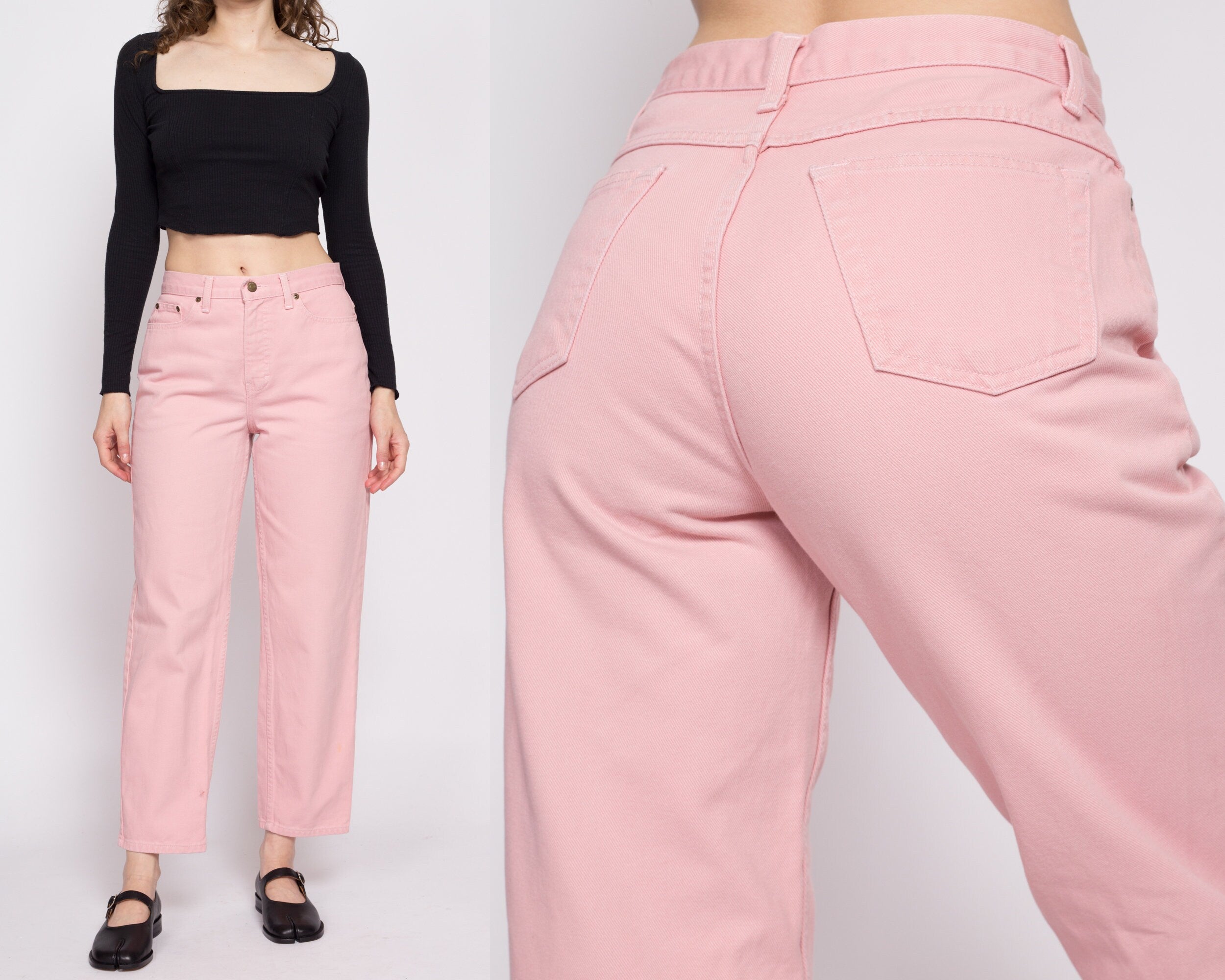 90s Blush Pink High Waisted Jeans - Petite Medium, 28.5