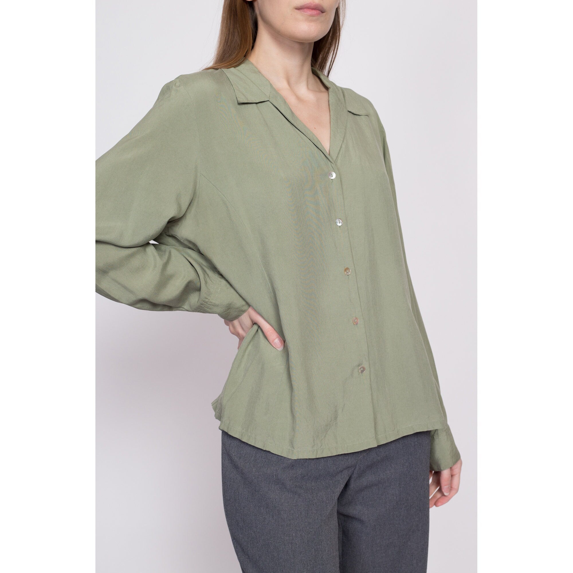 Sage store green blouse