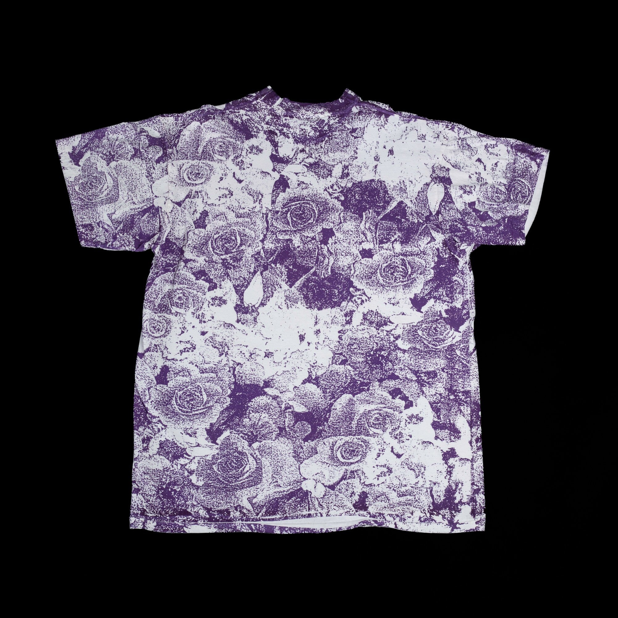 90s Pixel Floral All Over Print T Shirt - Men's Large, Women's XL