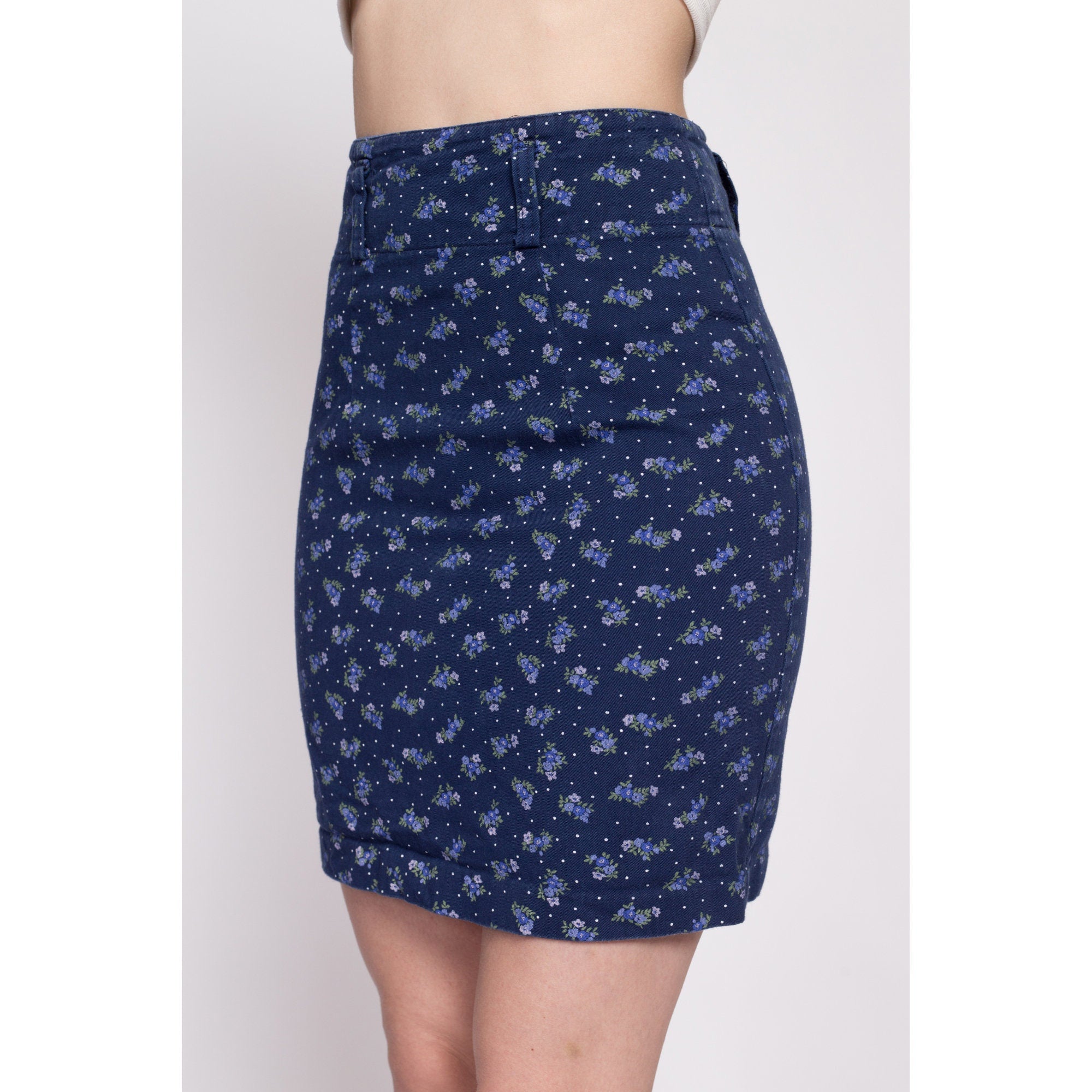 90s Floral Mini Pencil Skirt