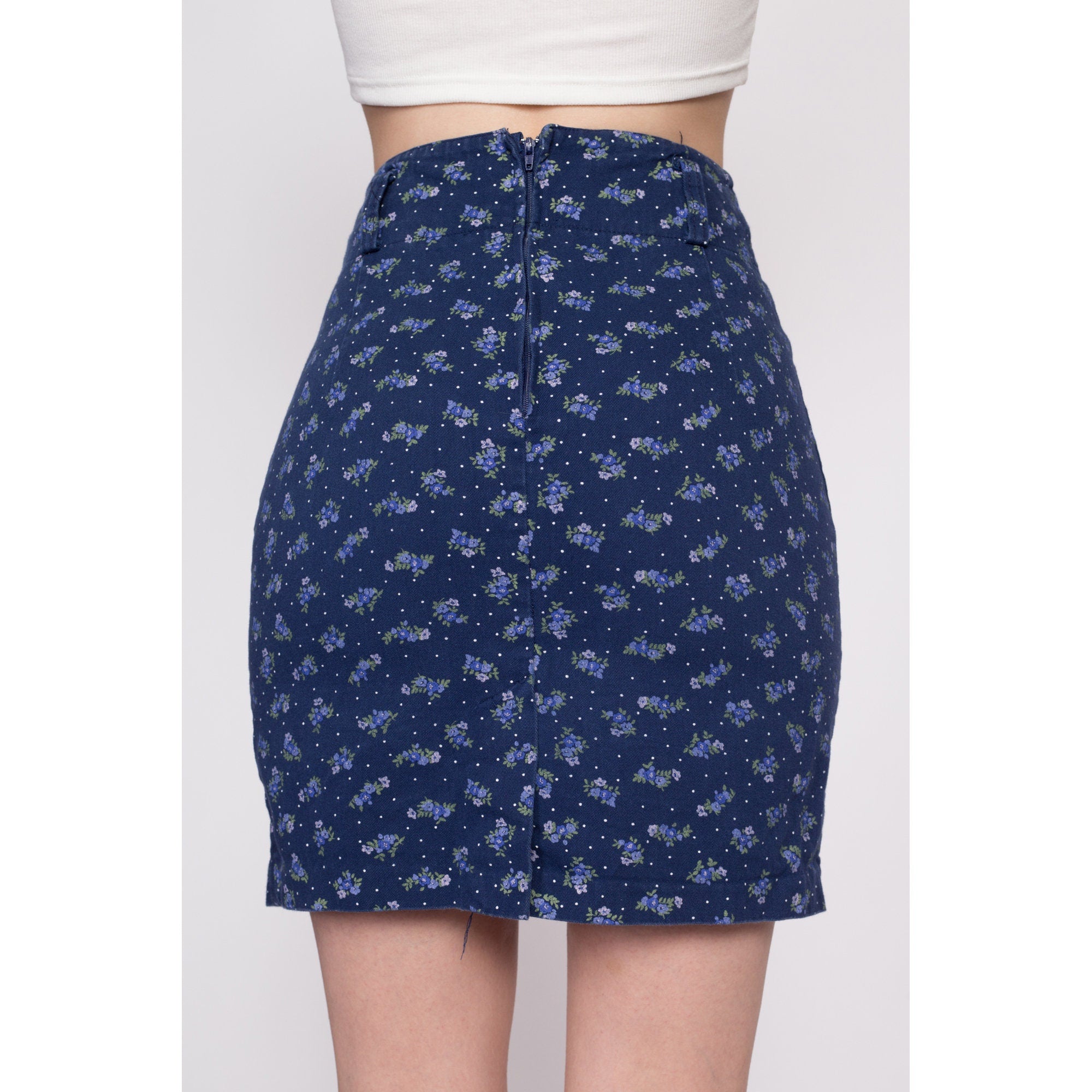 Navy pencil shop skirt 90s