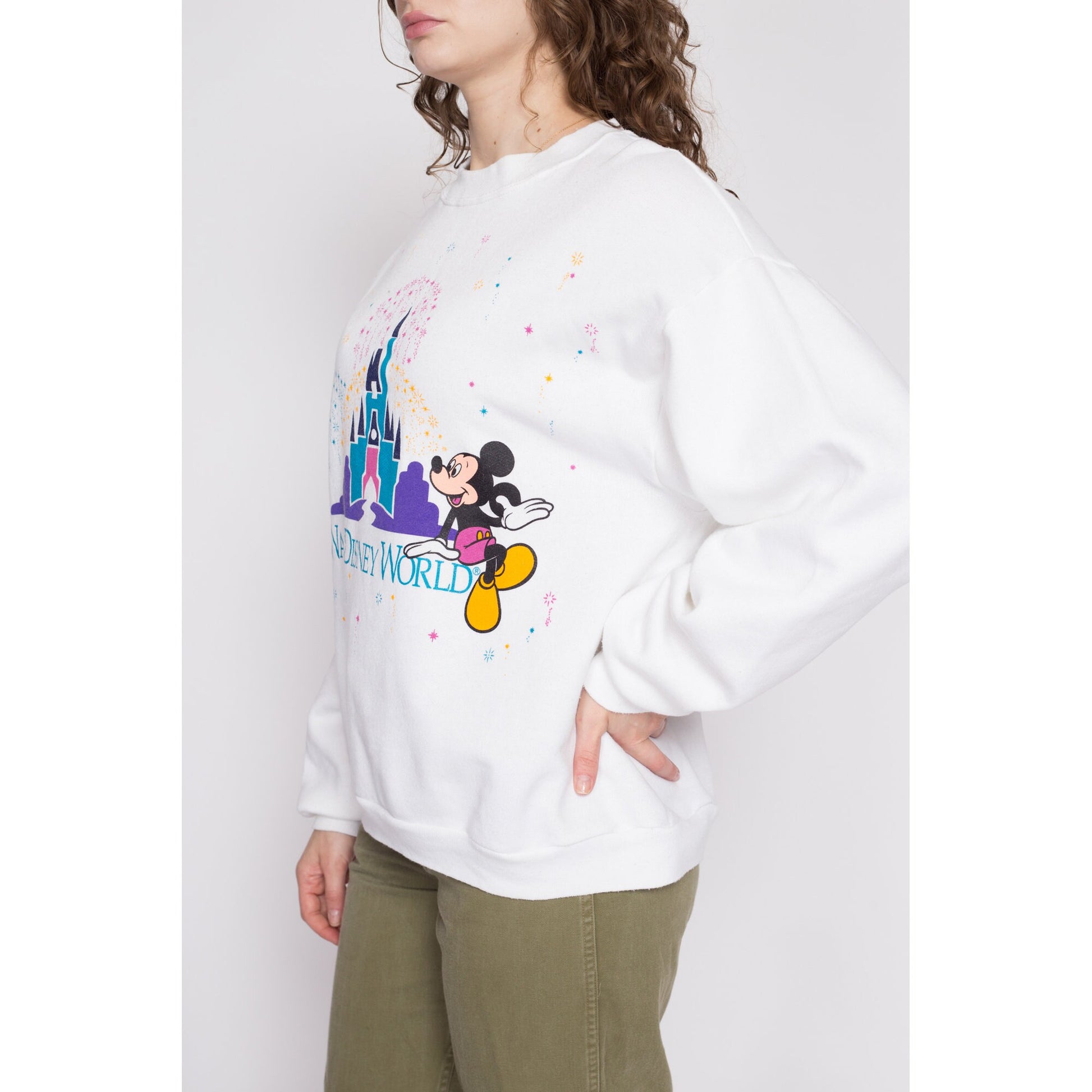 OFFICIAL DISNEY LADIES Mickey Mouse & Friends 90's Sweatshirt White S - XL  £14.99 - PicClick UK