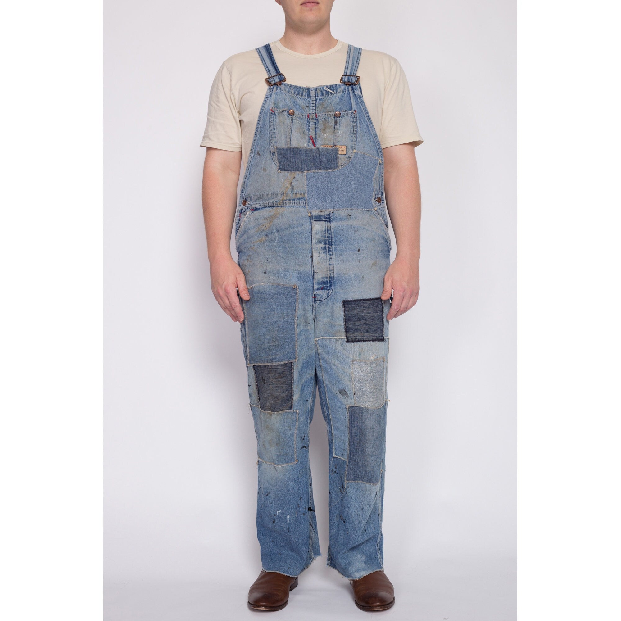 Vintage Big Mac Distressed Patchwork Overalls - 41x29 – Flying