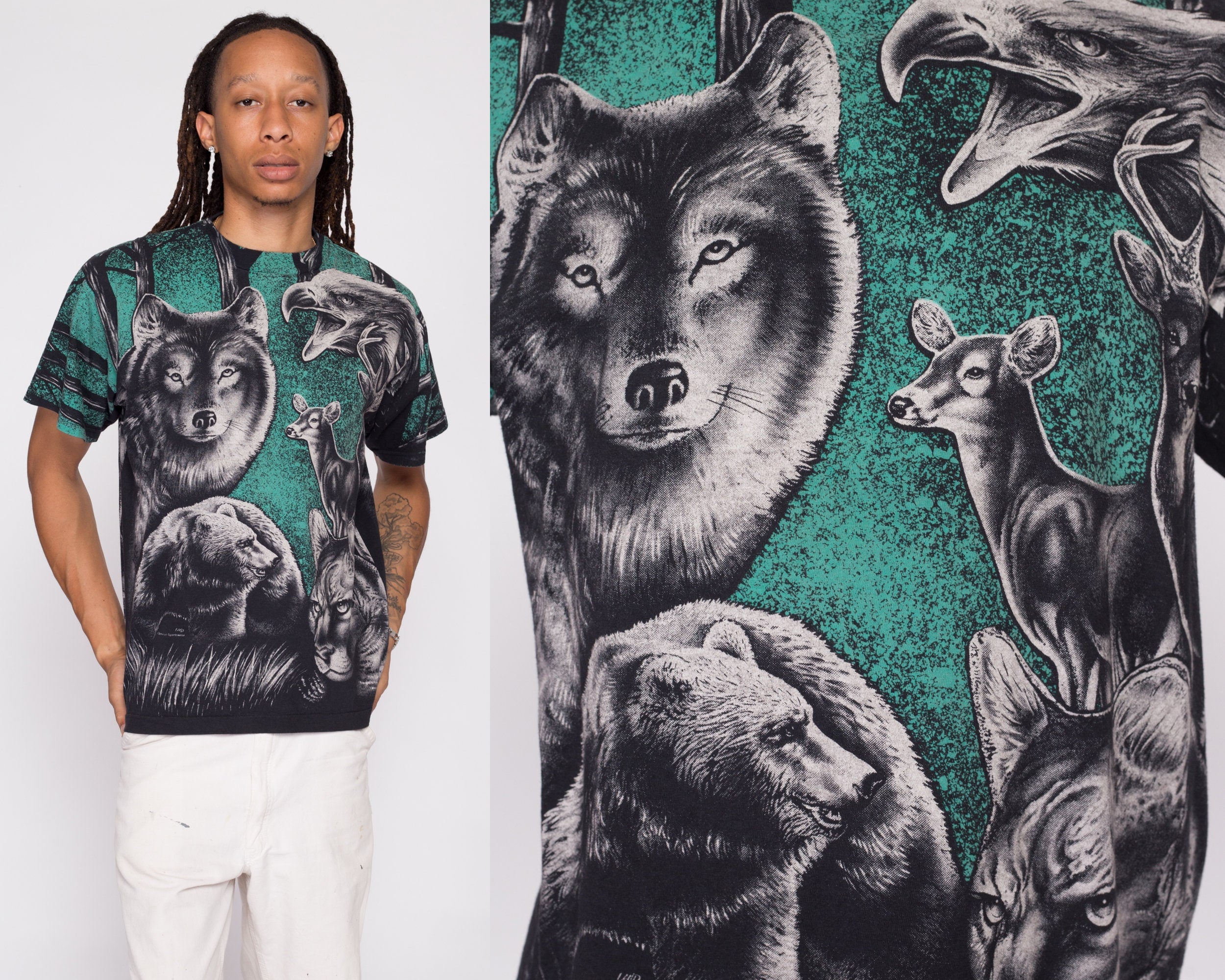 Black wolf t shirt sale