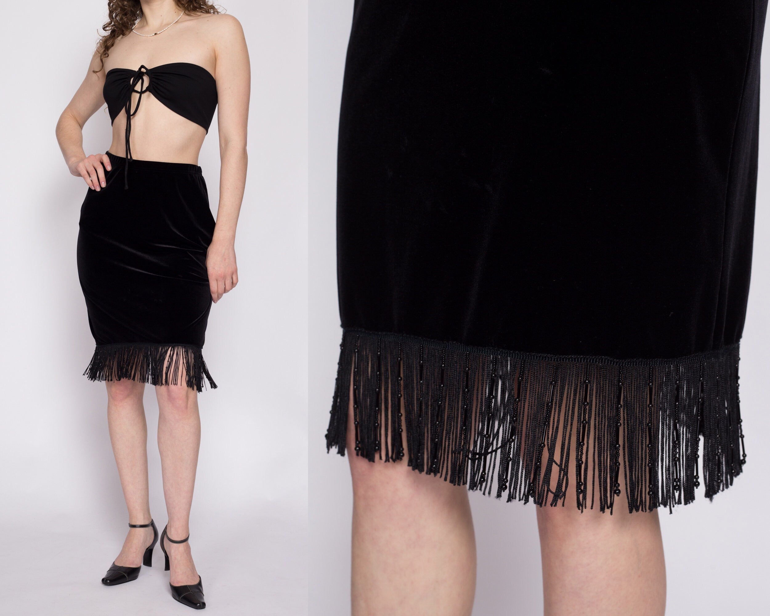 Vintage fringe outlet skirt