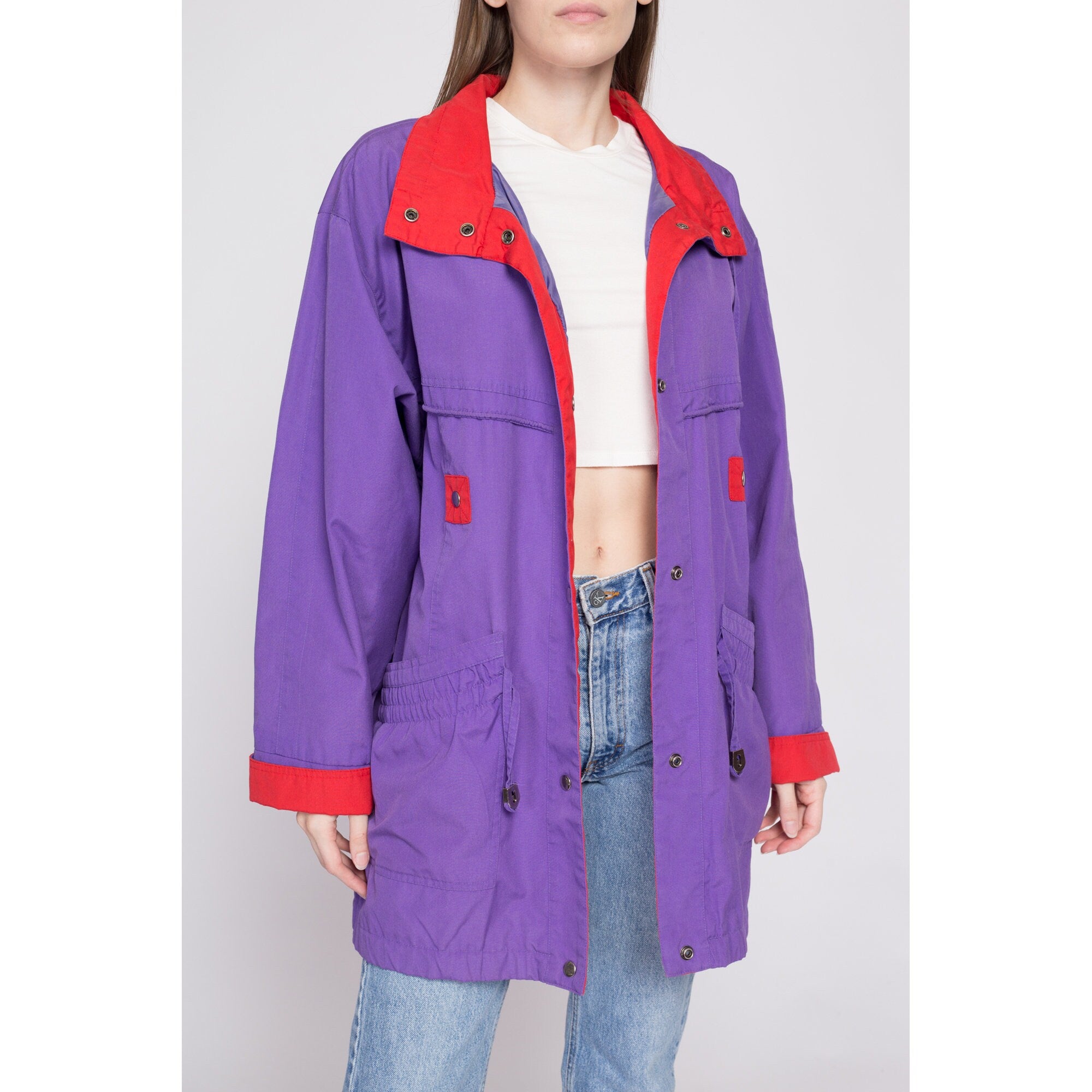 Oversized color block jacket hotsell