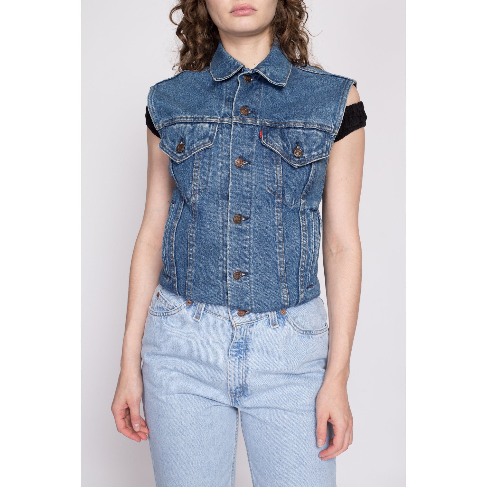 Denim harley cheap vest