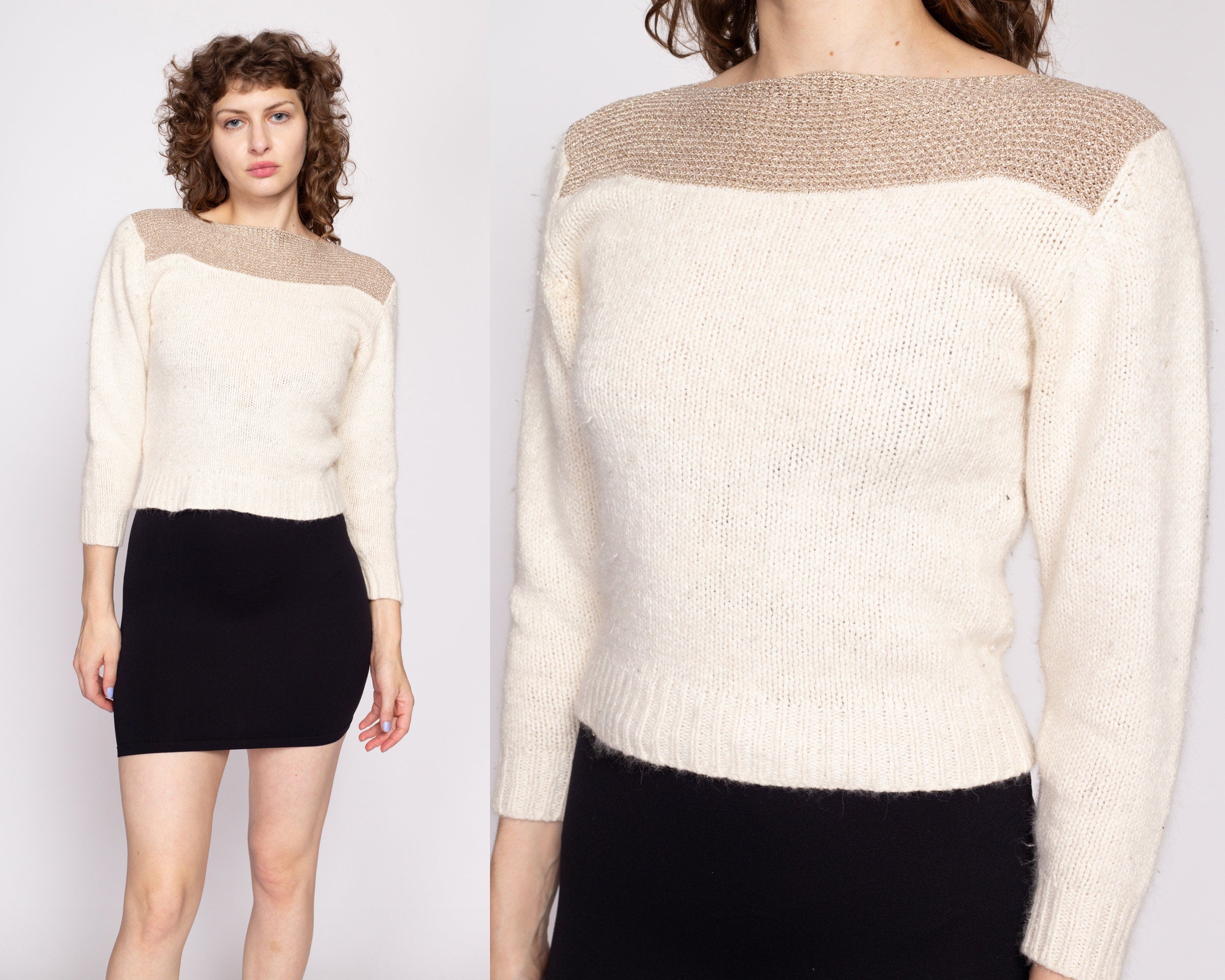 Cream and gold sweater best sale